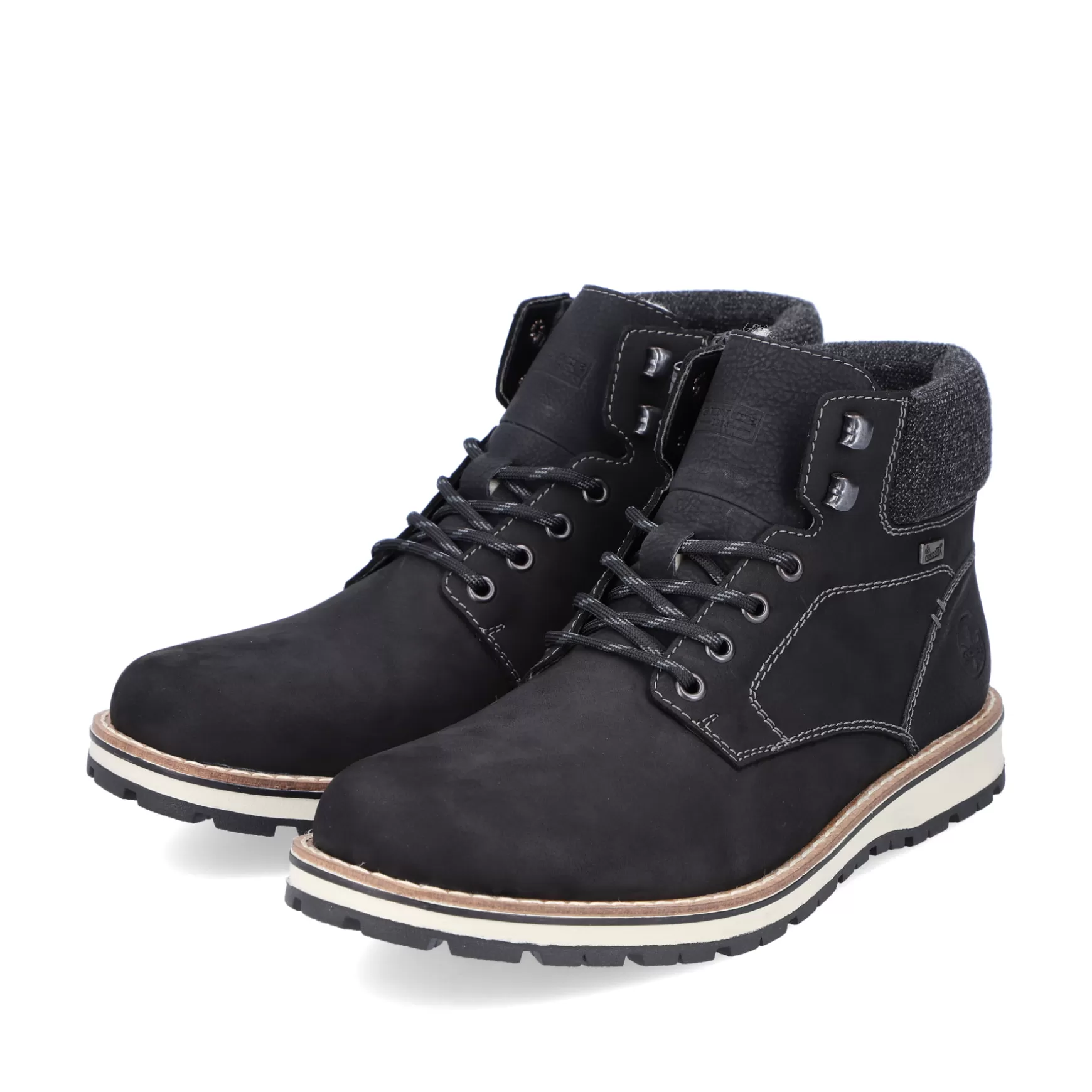 Men'S Corded Boots Deep Black-Rieker Fashion