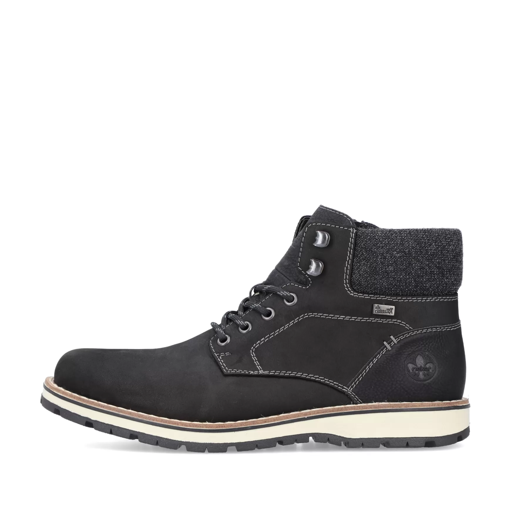 Men'S Corded Boots Deep Black-Rieker Fashion