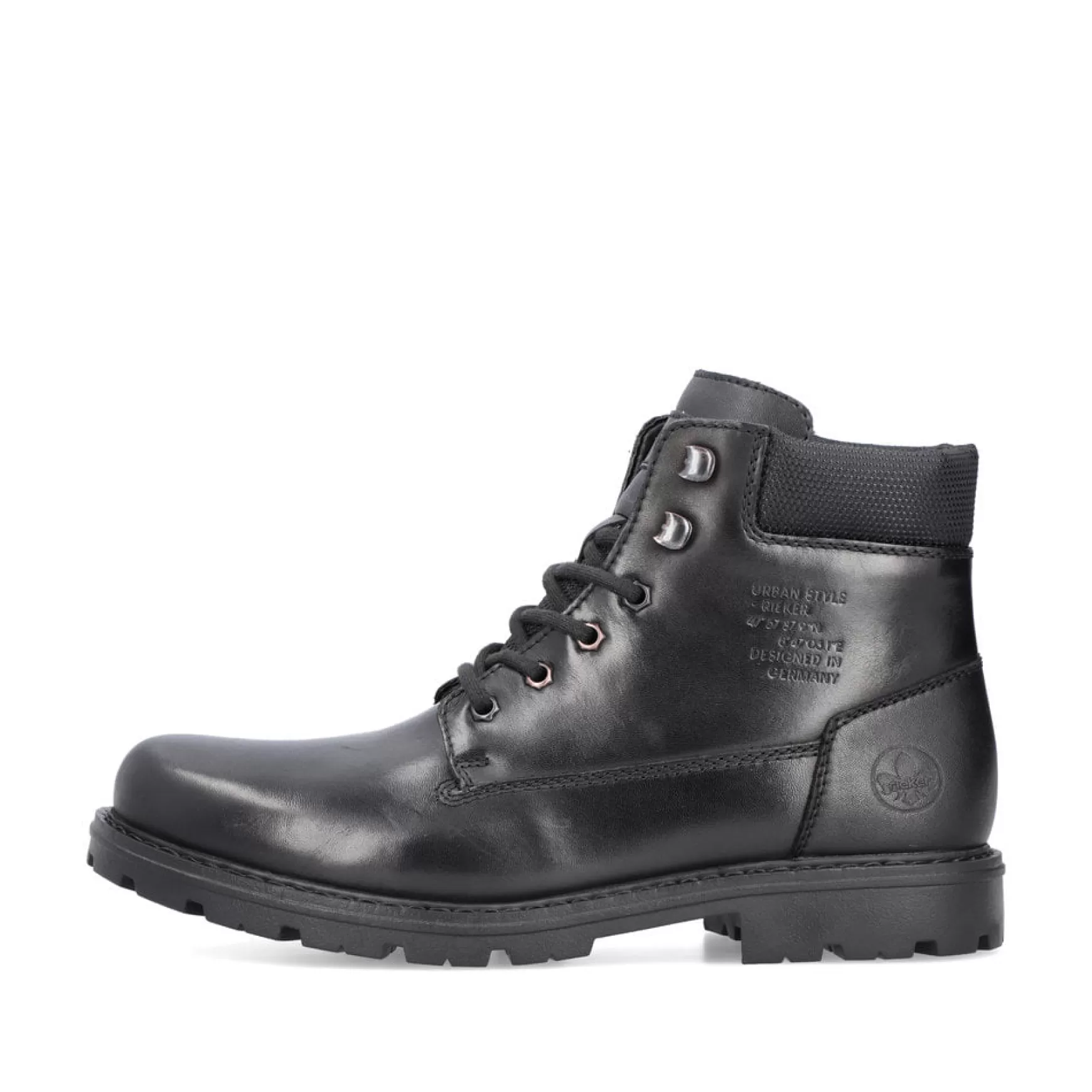 Men'S Corded Boots, Glossy Black-Rieker Online