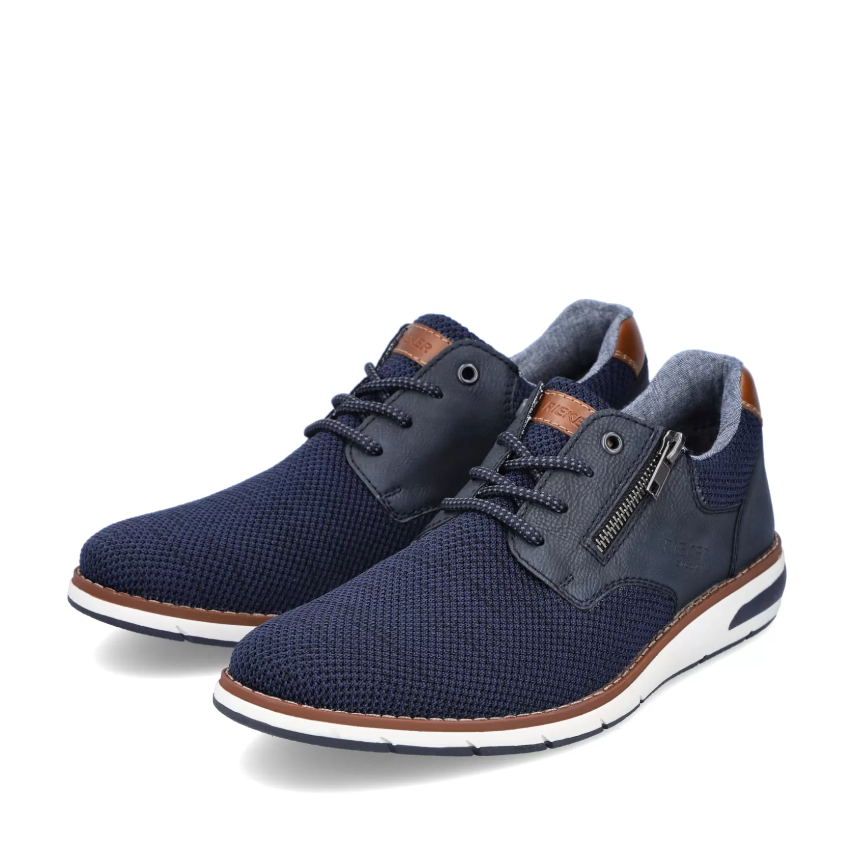 Men'S Laced Shoes Azure Blue-Rieker Shop