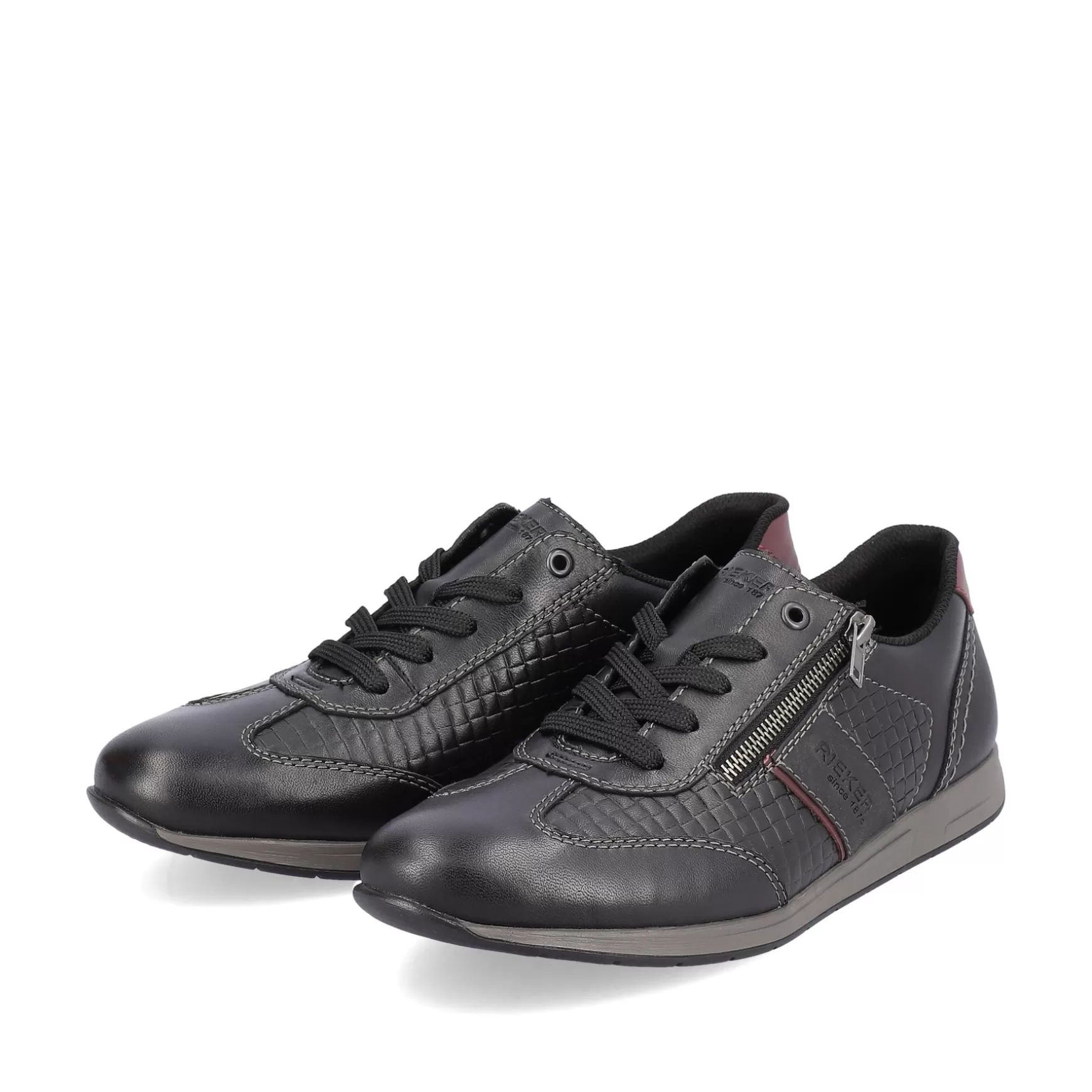 Men'S Lace-Up Shoes Asphalt Black-Rieker Best