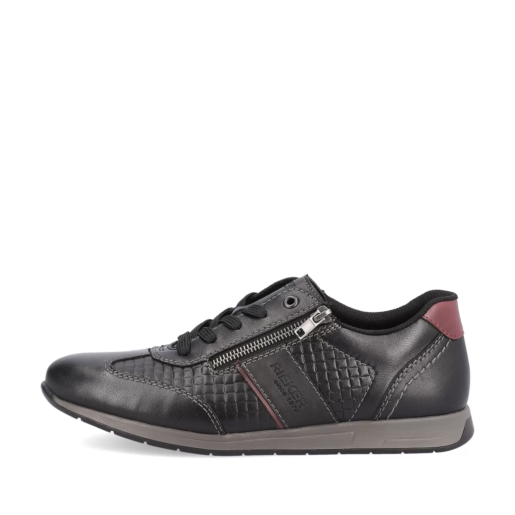 Men'S Lace-Up Shoes Asphalt Black-Rieker Best