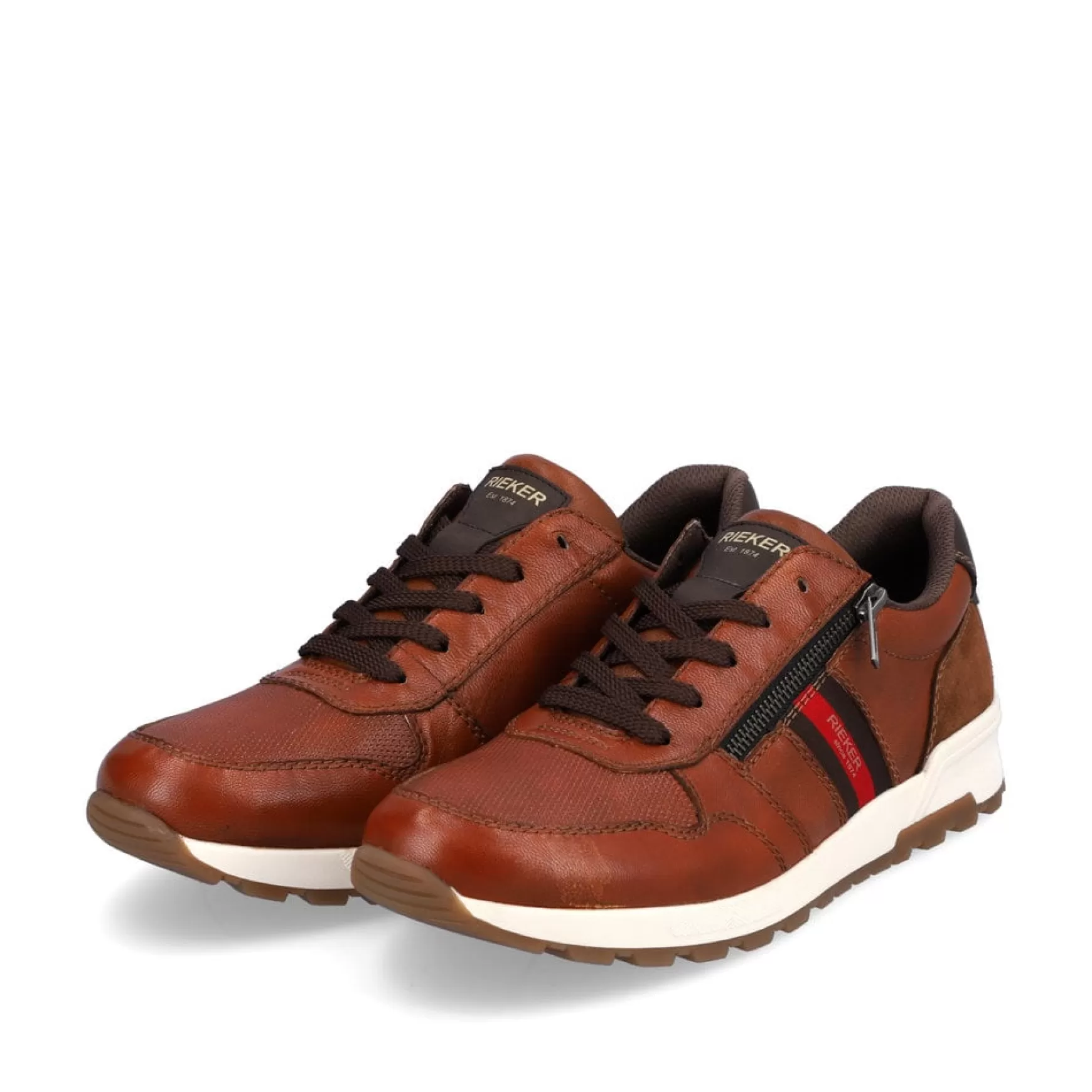 Men'S Lace-Up Shoes Caramel Brown-Fire Red-Rieker Cheap