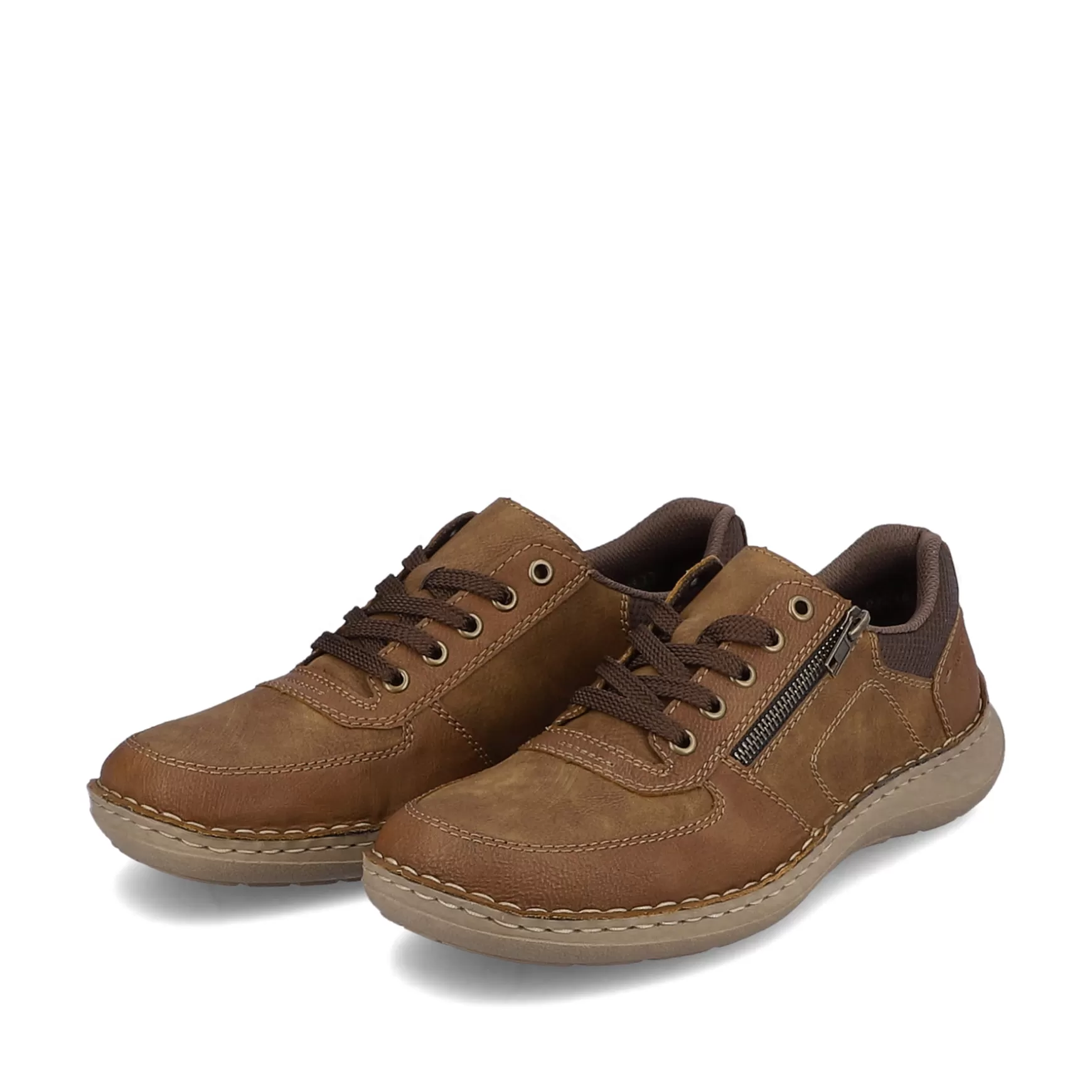 Men'S Lace-Up Shoes Coffee Brown-Rieker Best