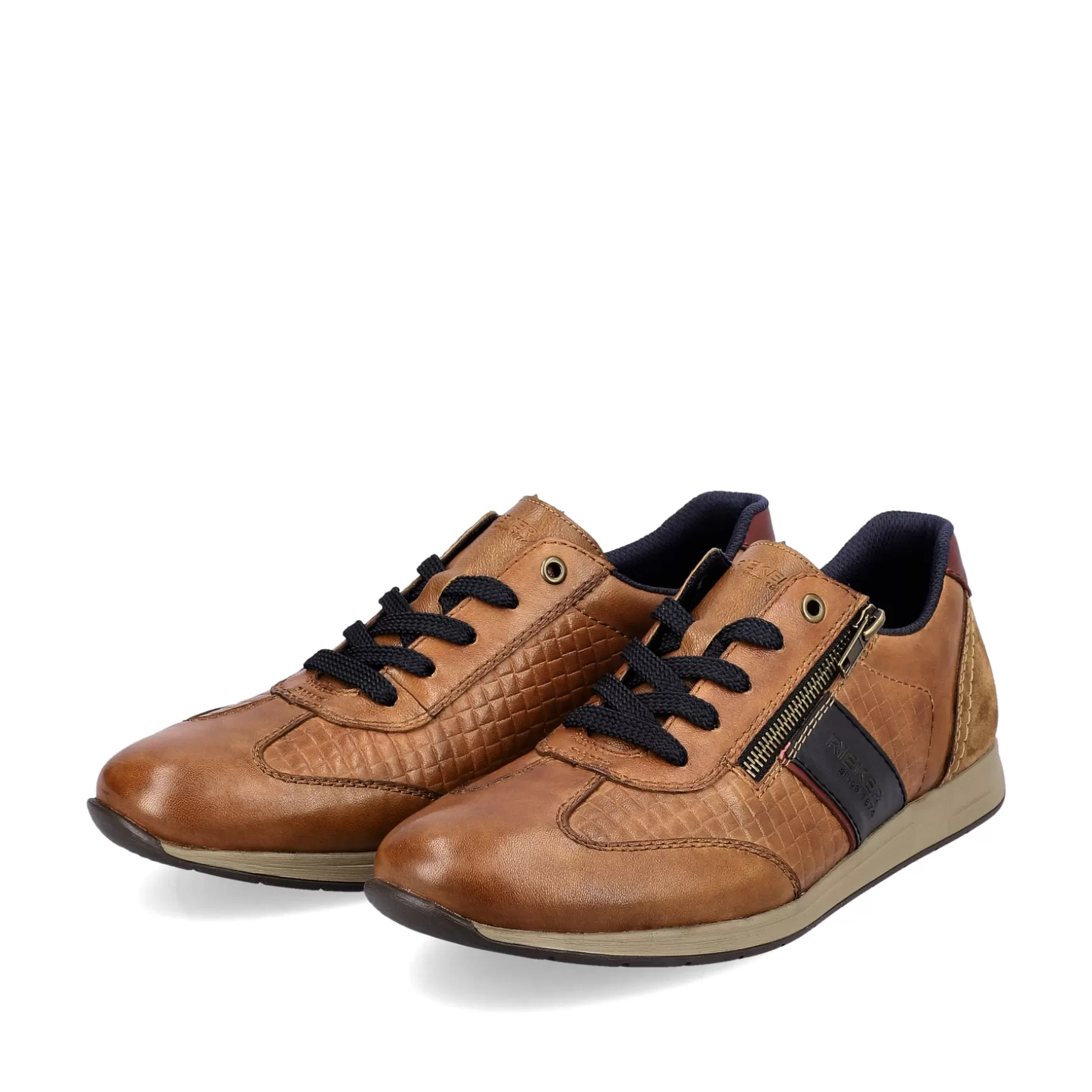 Men'S Lace-Up Shoes Fox Brown-Black-Rieker Best Sale