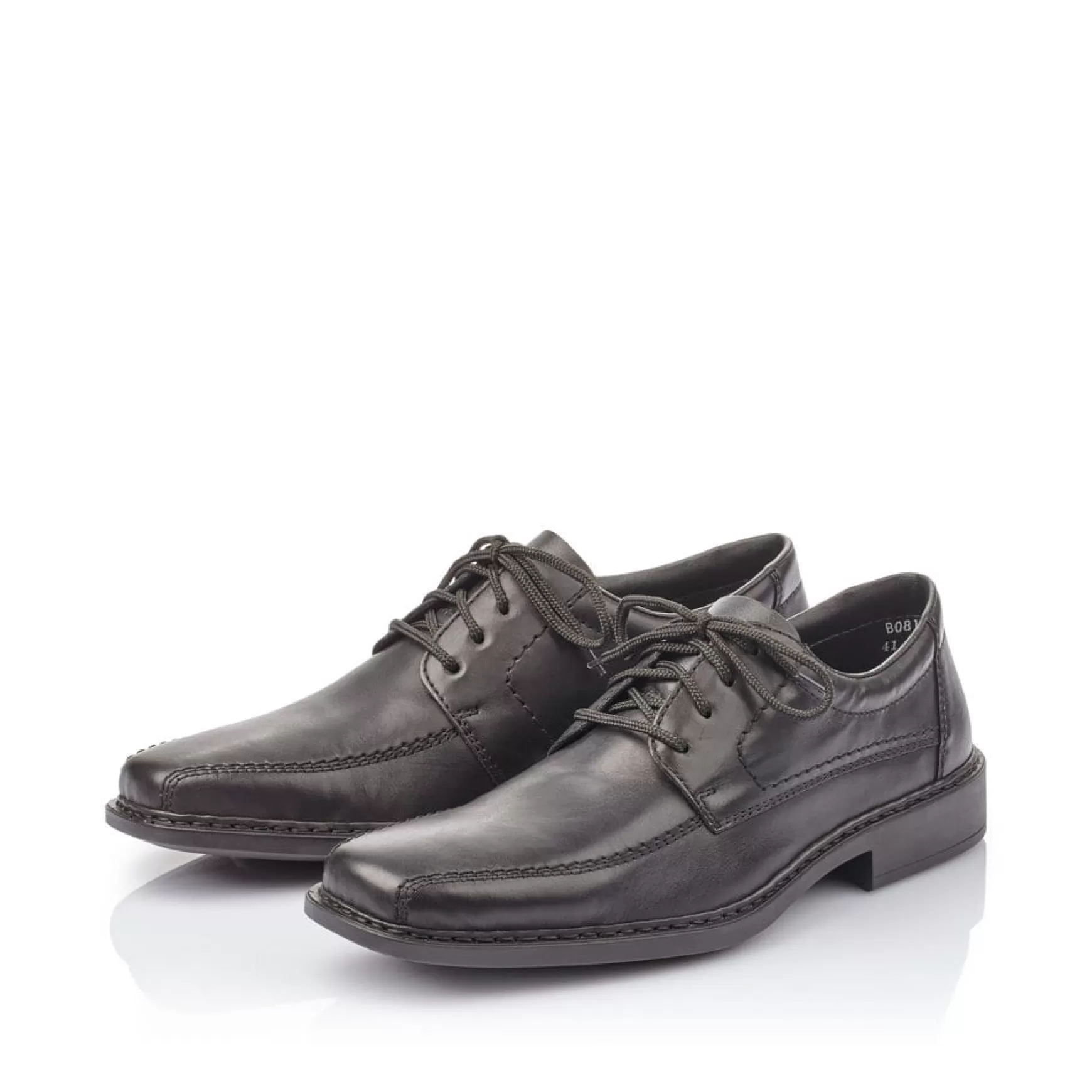 Men'S Lace-Up Shoes Glossy Black-Rieker Store