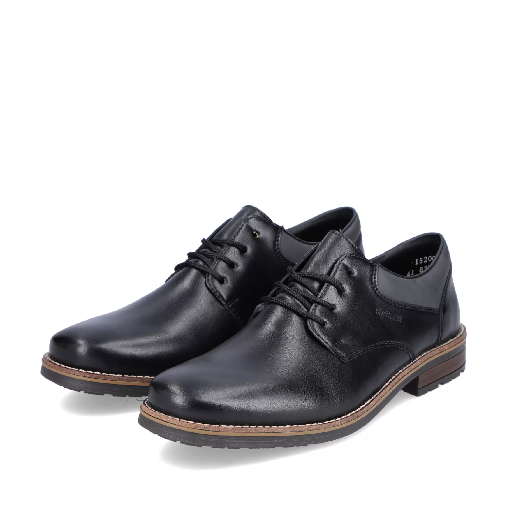 Men'S Lace-Up Shoes Glossy Black-Rieker Hot