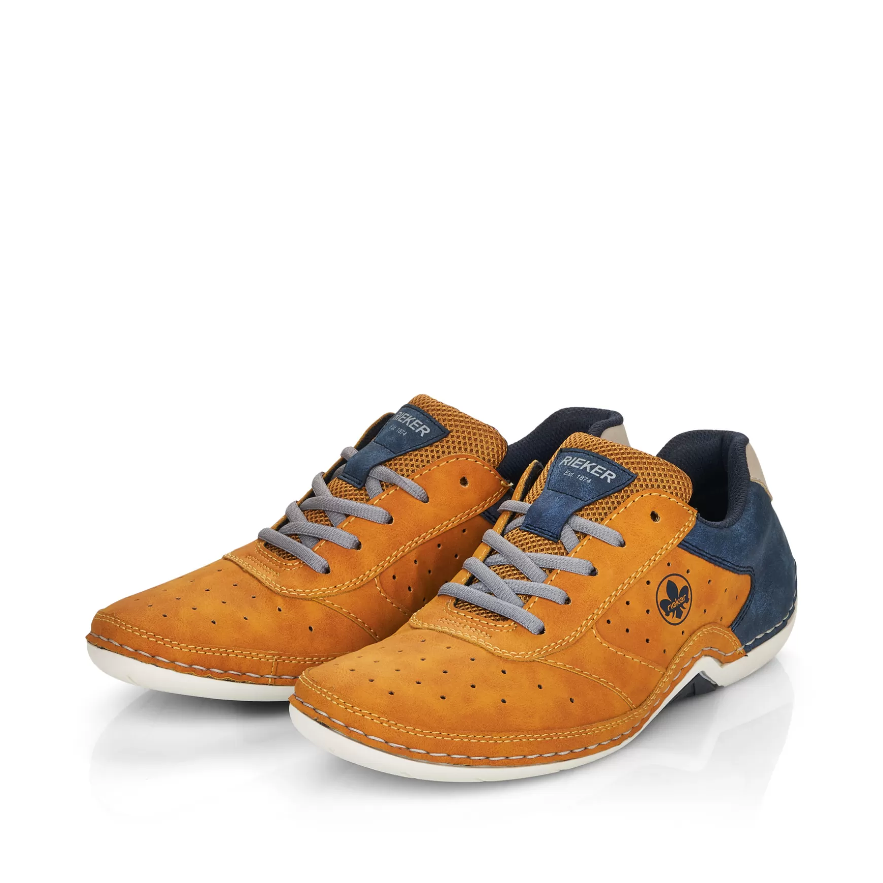 Men'S Lace-Up Shoes Golden Yellow-Royal Blue-Rieker Shop