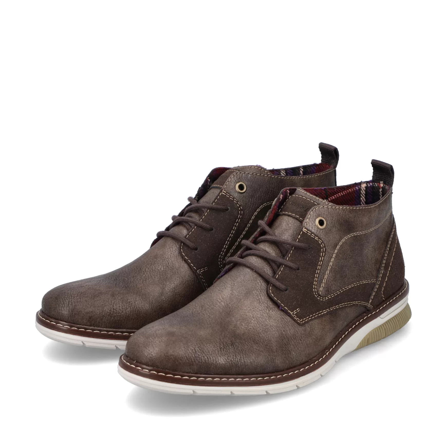 Men'S Lace-Up Shoes Grey-Brown-Rieker Cheap