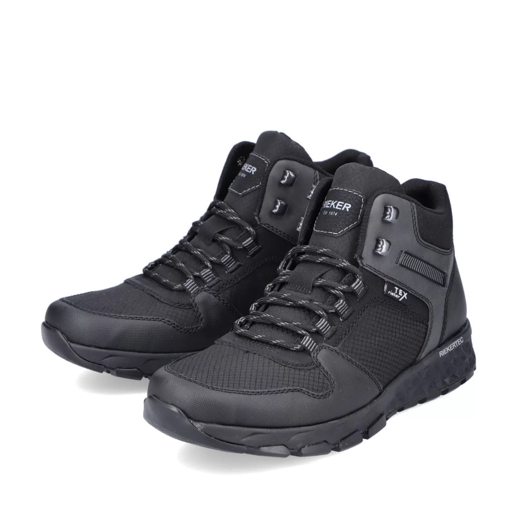 Men'S Lace-Up Shoes Jet Black-Rieker Discount