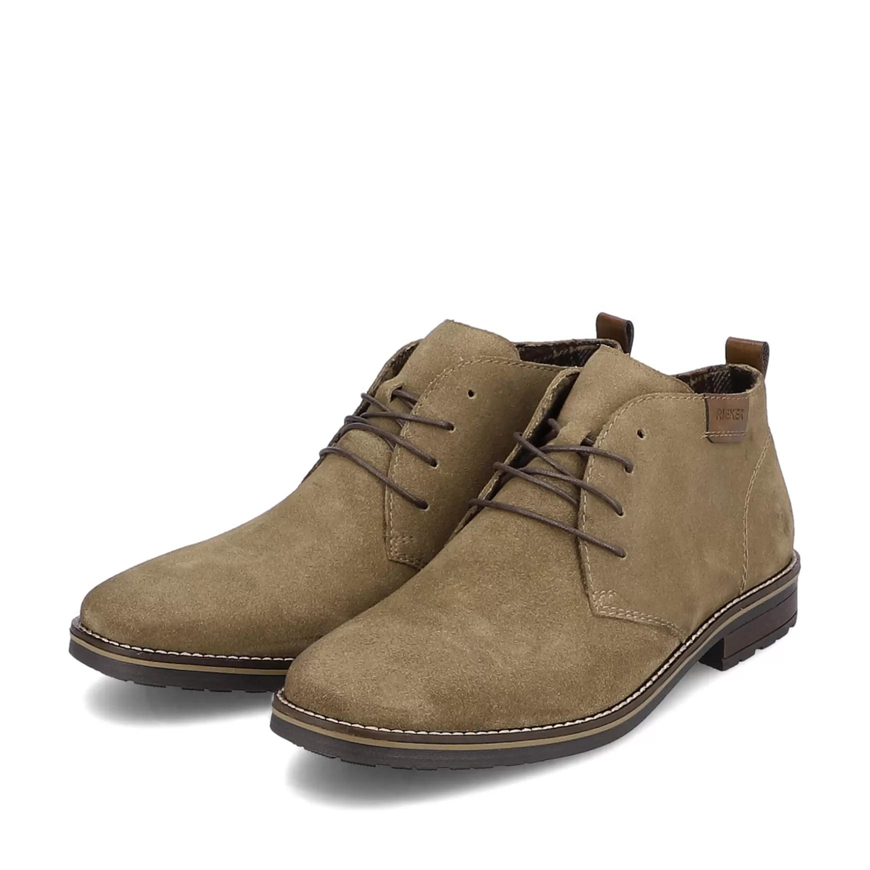 Men'S Lace-Up Shoes, Khaki Green-Rieker Best Sale