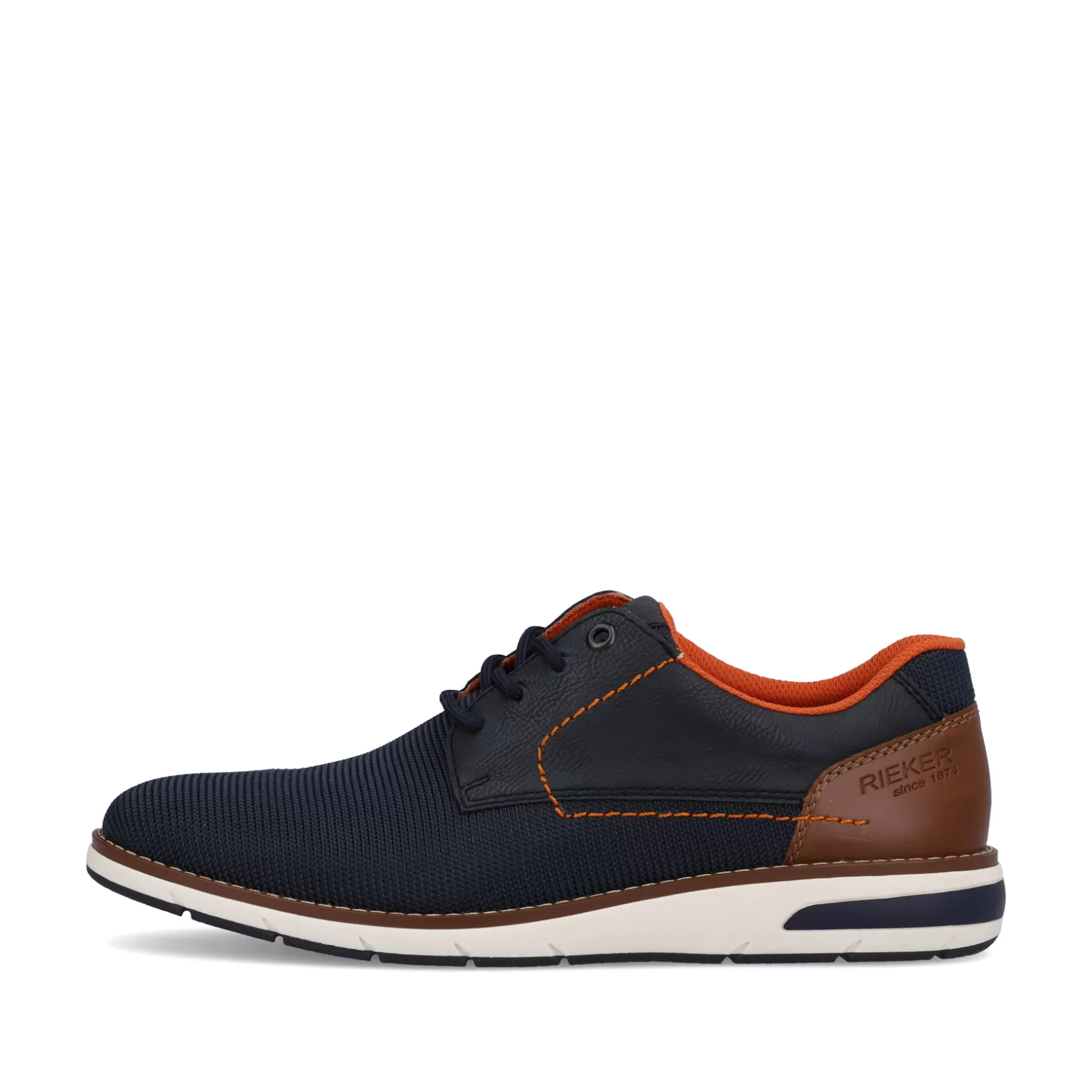 Men'S Lace-Up Shoes Navy Blue-Orange-Rieker Online