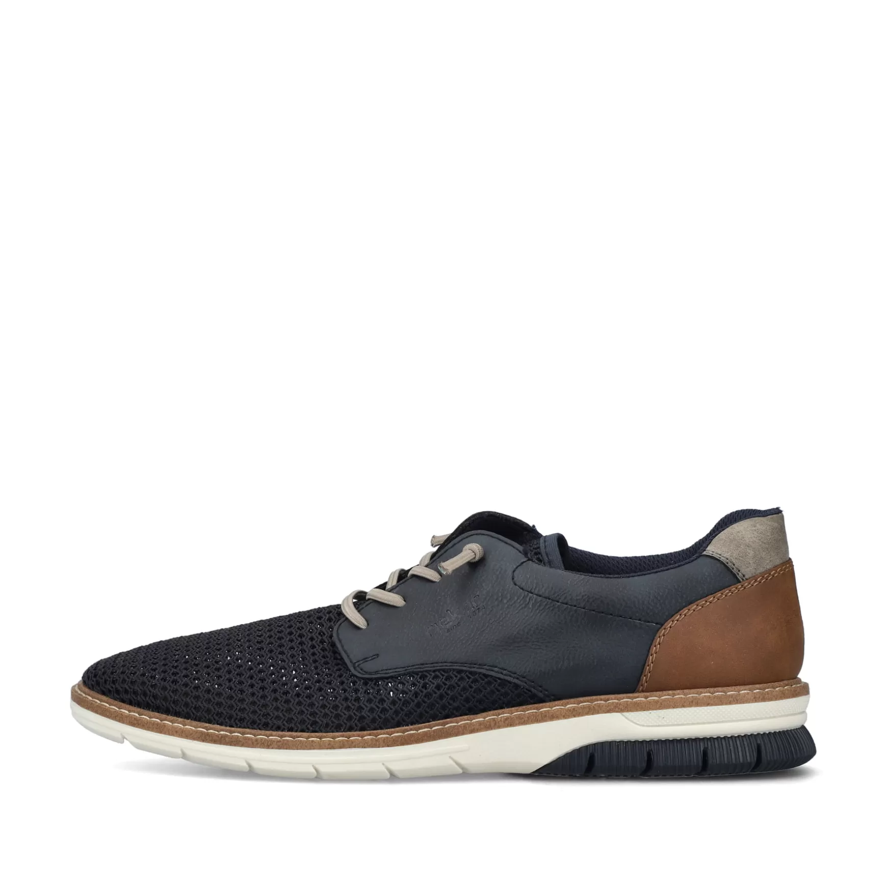 Men'S Lace-Up Shoes, Slate Blue-Rieker Fashion