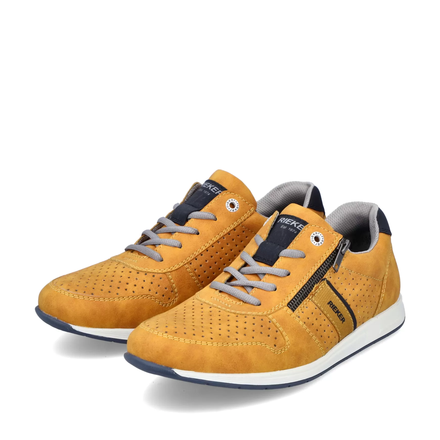 Men'S Lace-Up Shoes Sunflower Yellow-Navy Blue-Rieker Online