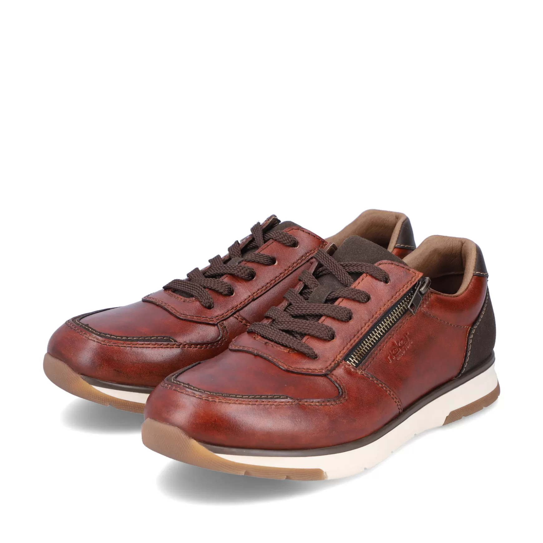 Men'S Low Sneaker Red Brown-Rieker Cheap