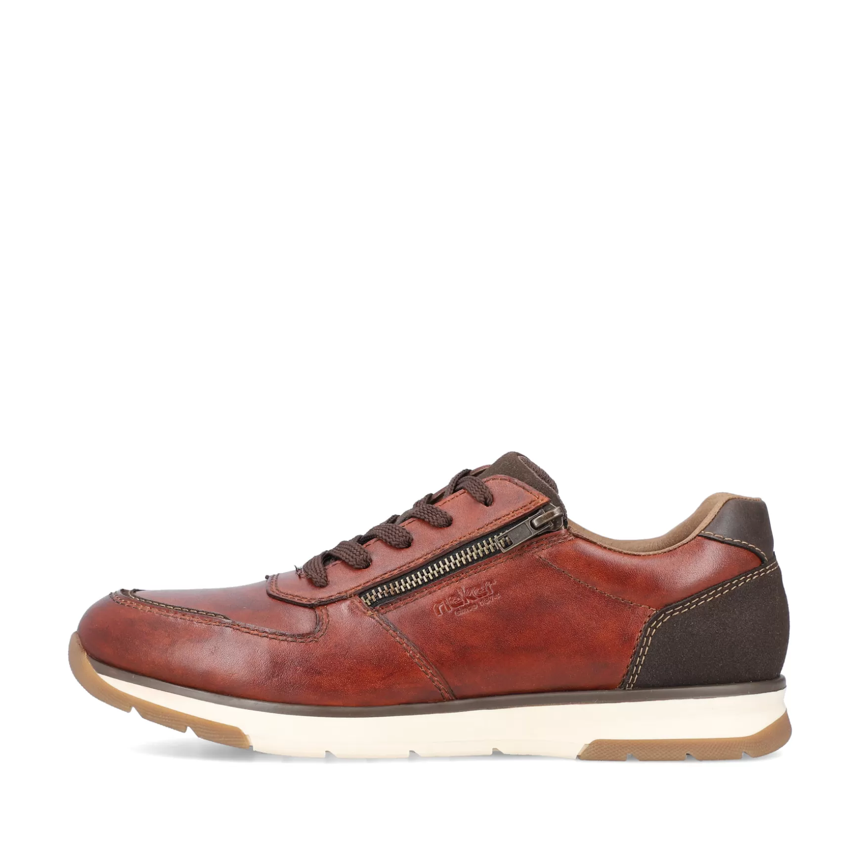 Men'S Low Sneaker Red Brown-Rieker Cheap