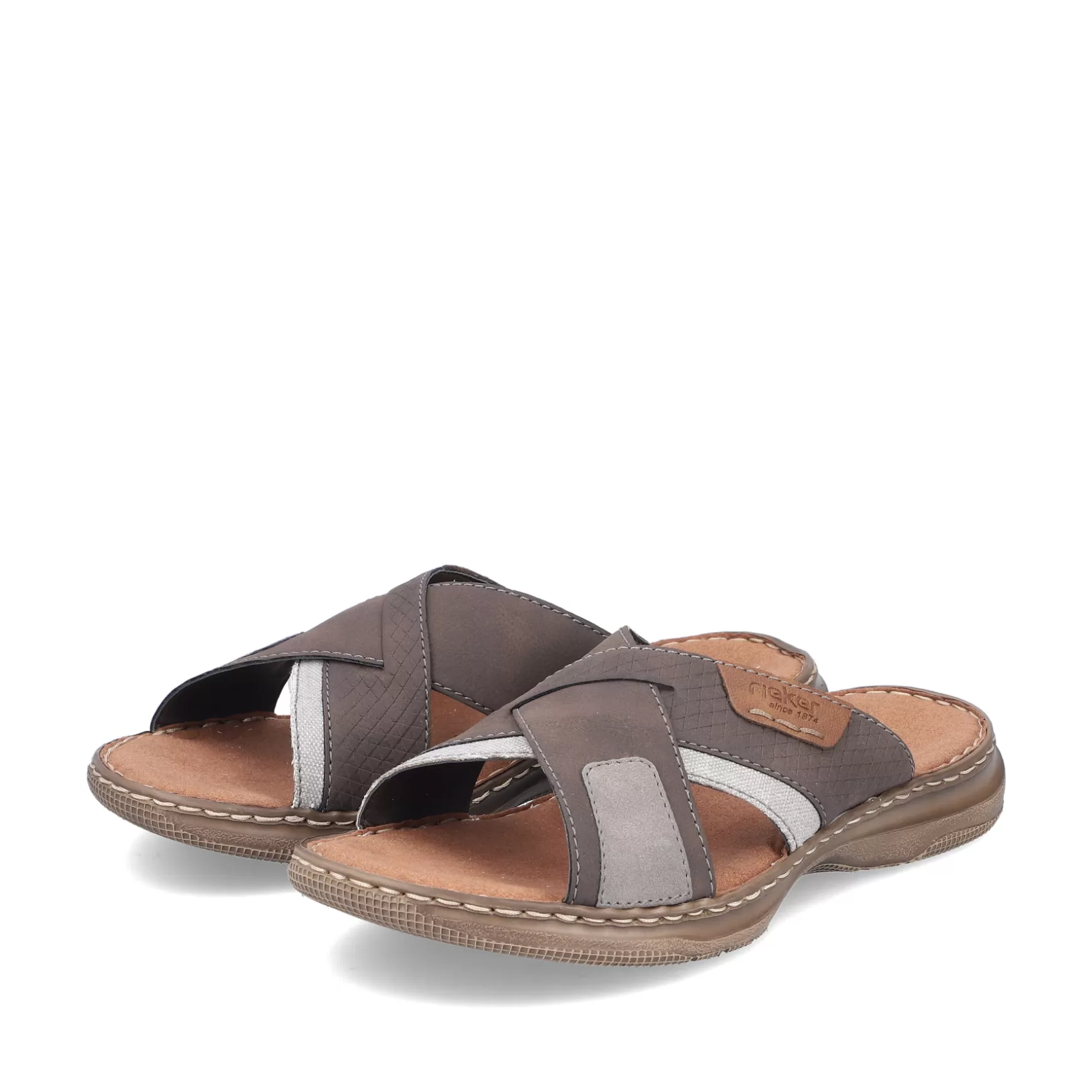 Men'S Mules Brown Gray-Rieker Best