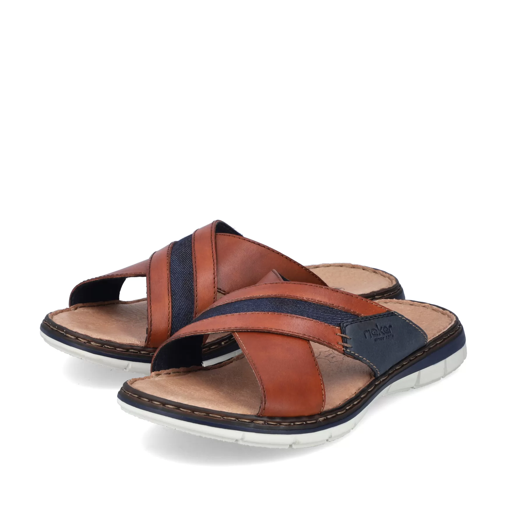 Men'S Mules Chestnut Brown-Rieker New