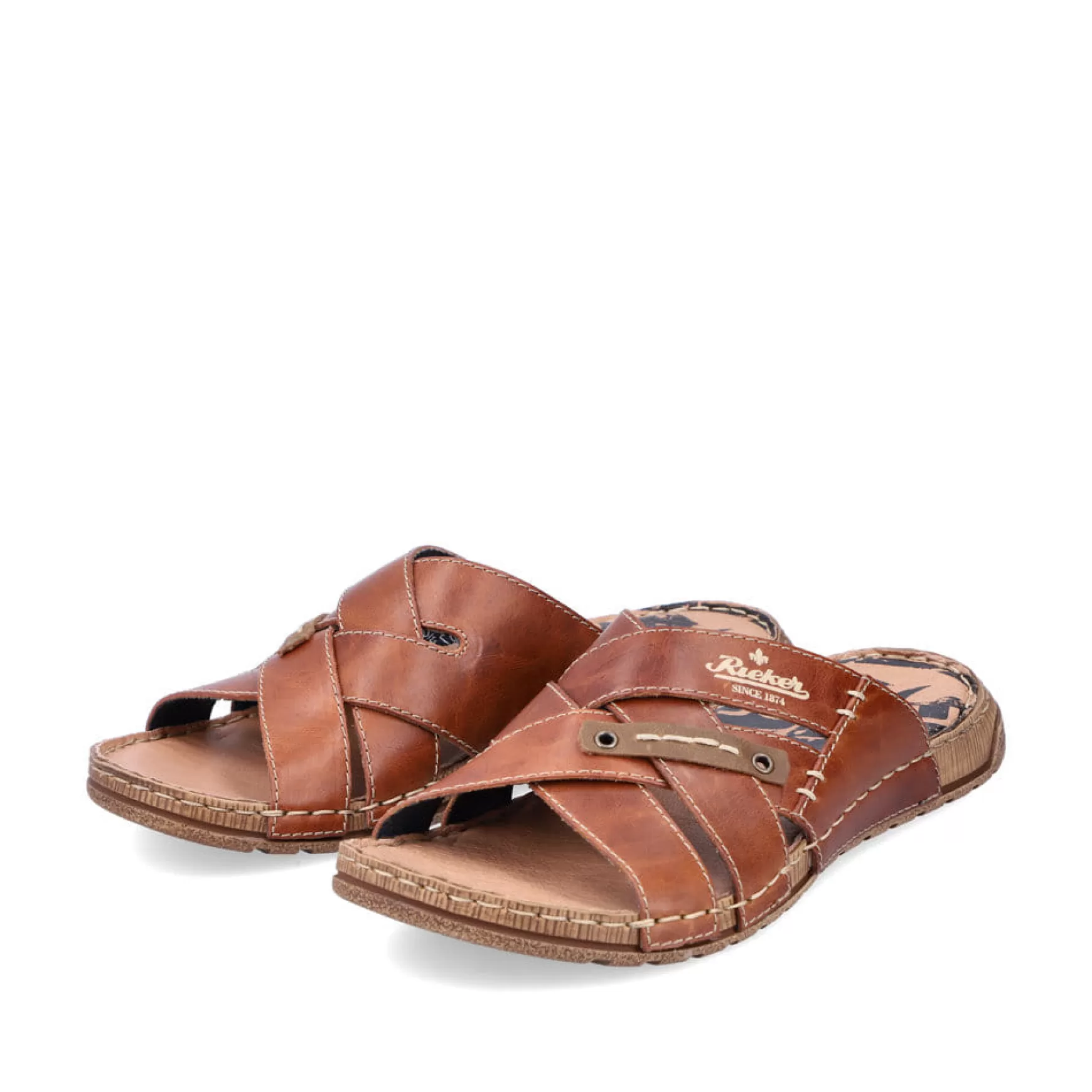 Men'S Mules Chestnut Brown-Rieker New