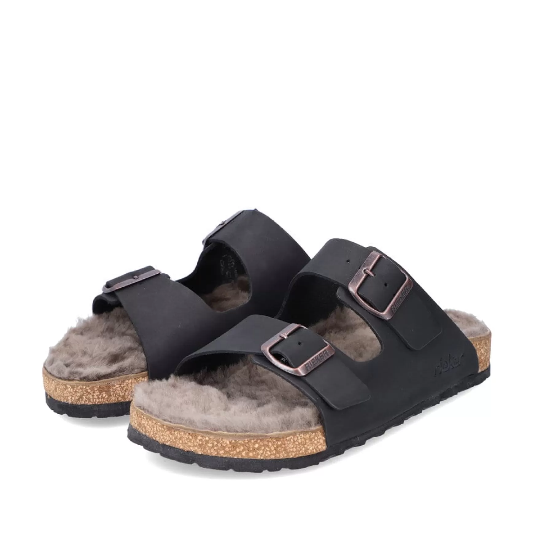 Men'S Mules Deep Black-Rieker Fashion