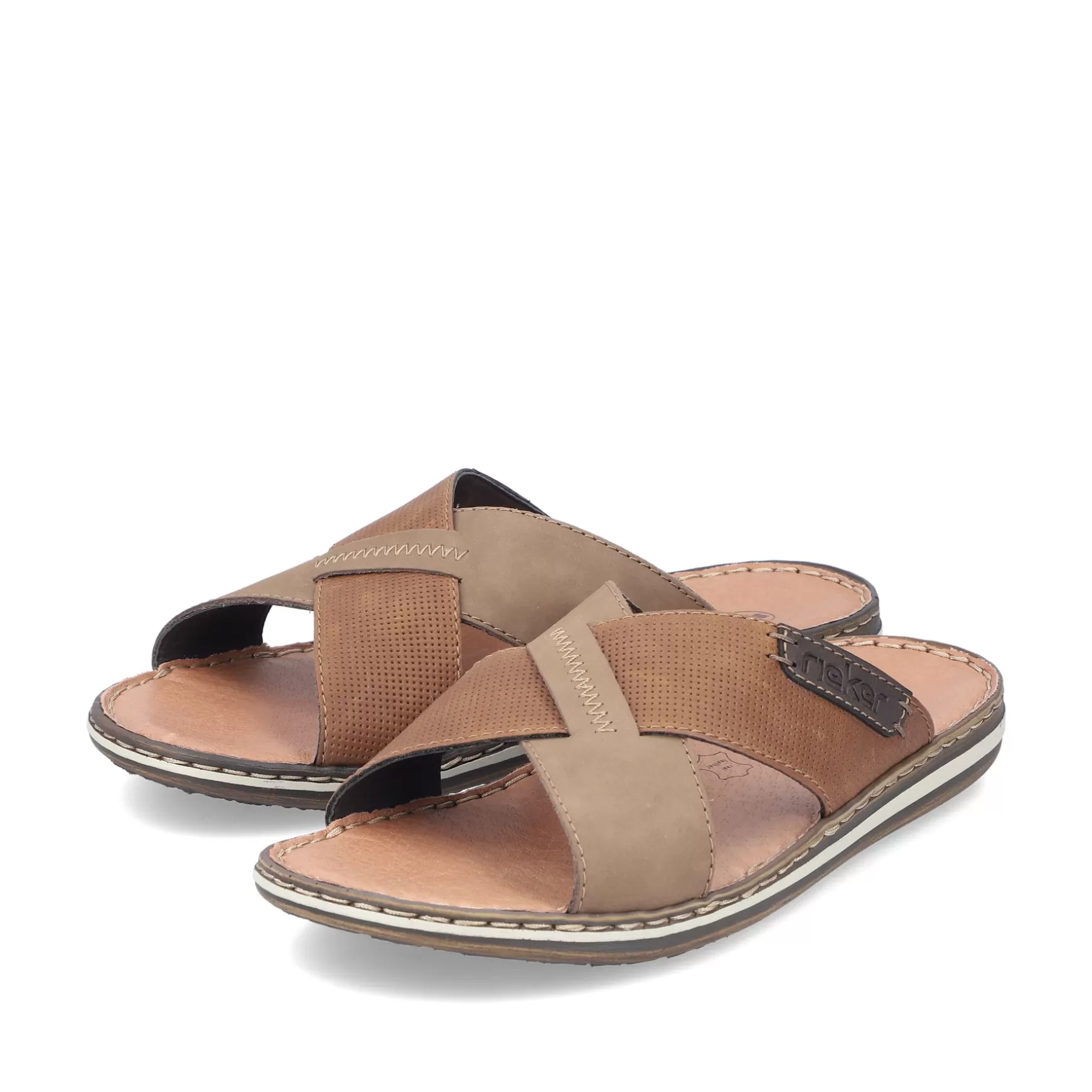 Men'S Mules Light Brown-Rieker Online