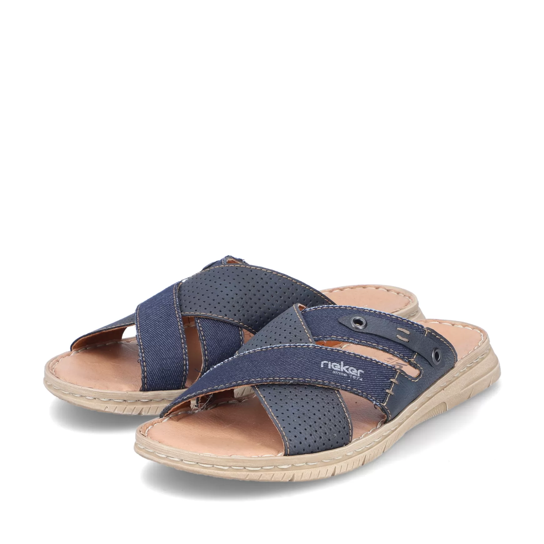 Men'S Mules Navy Blue-Rieker Cheap