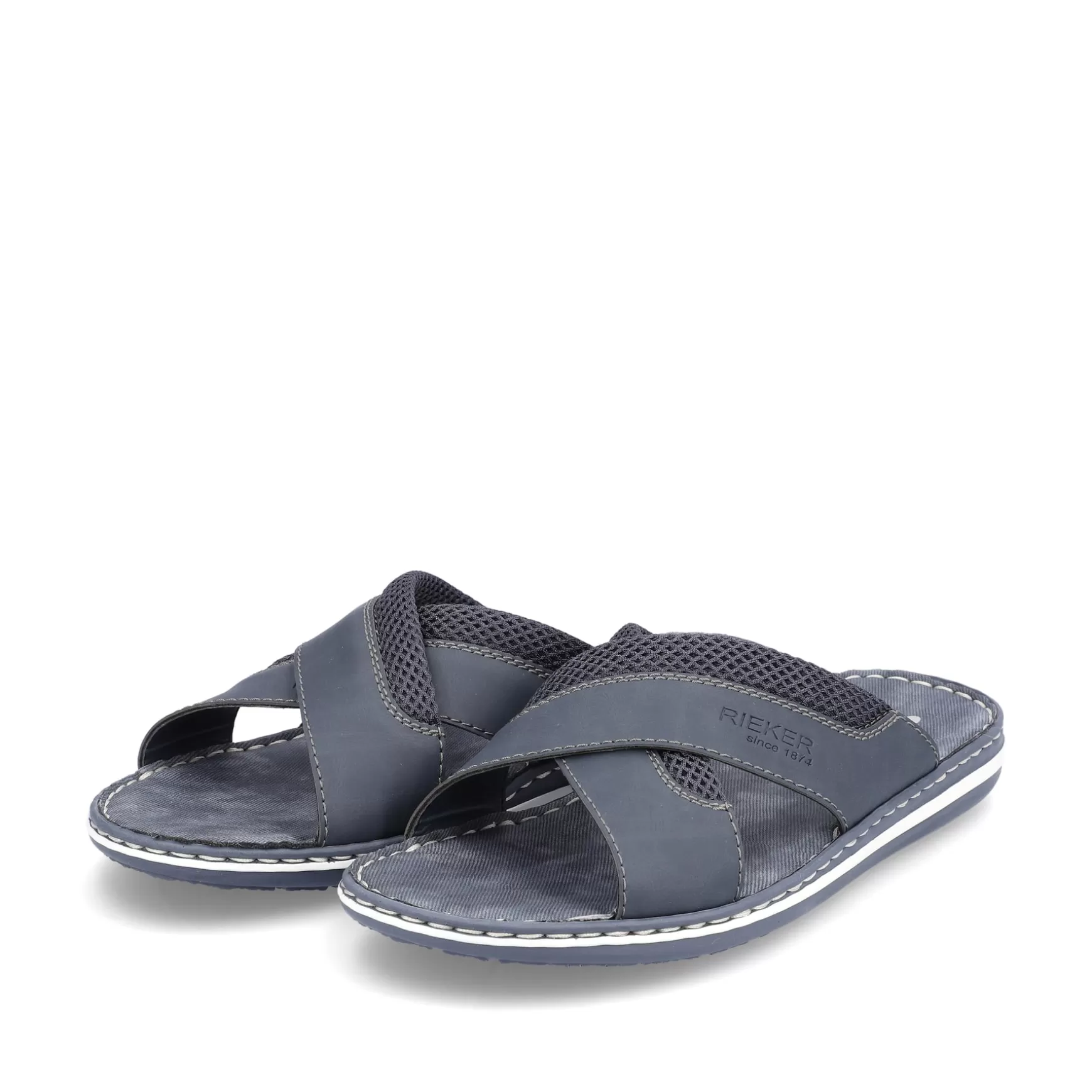 Men'S Mules Navy Blue-Rieker Best