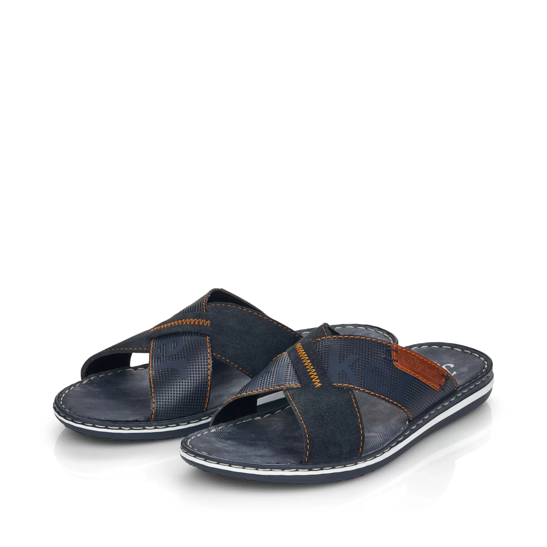 Men'S Mules Ocean Blue-Nut Brown-Rieker Clearance