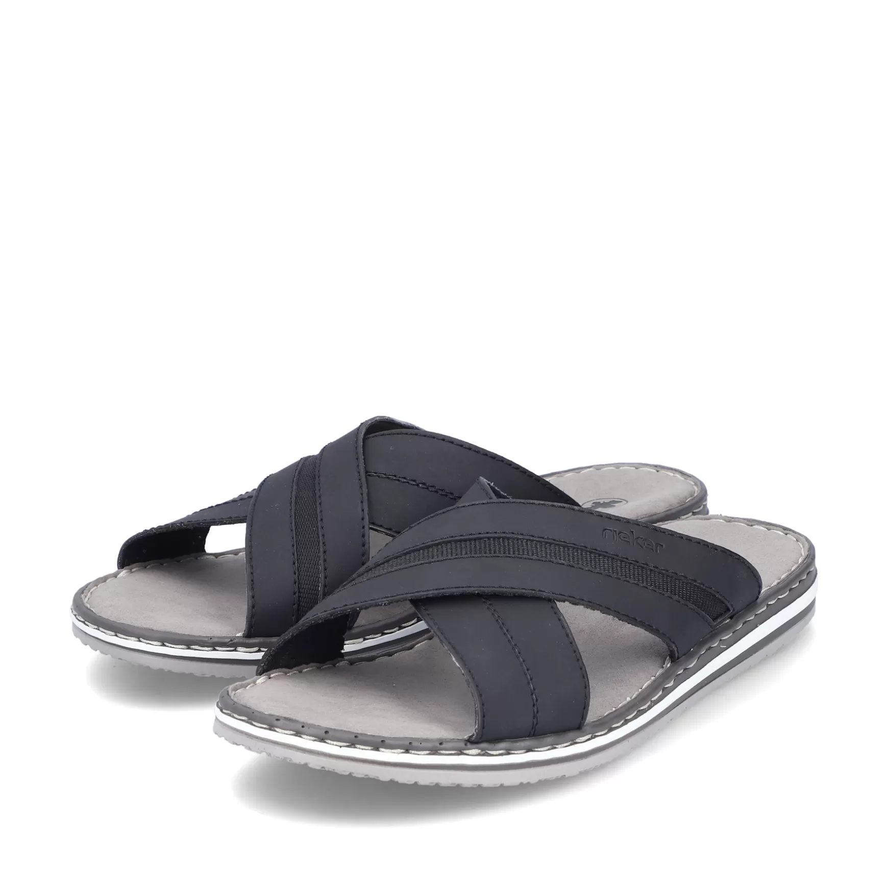 Men'S Mules Steel Black-Rieker Fashion