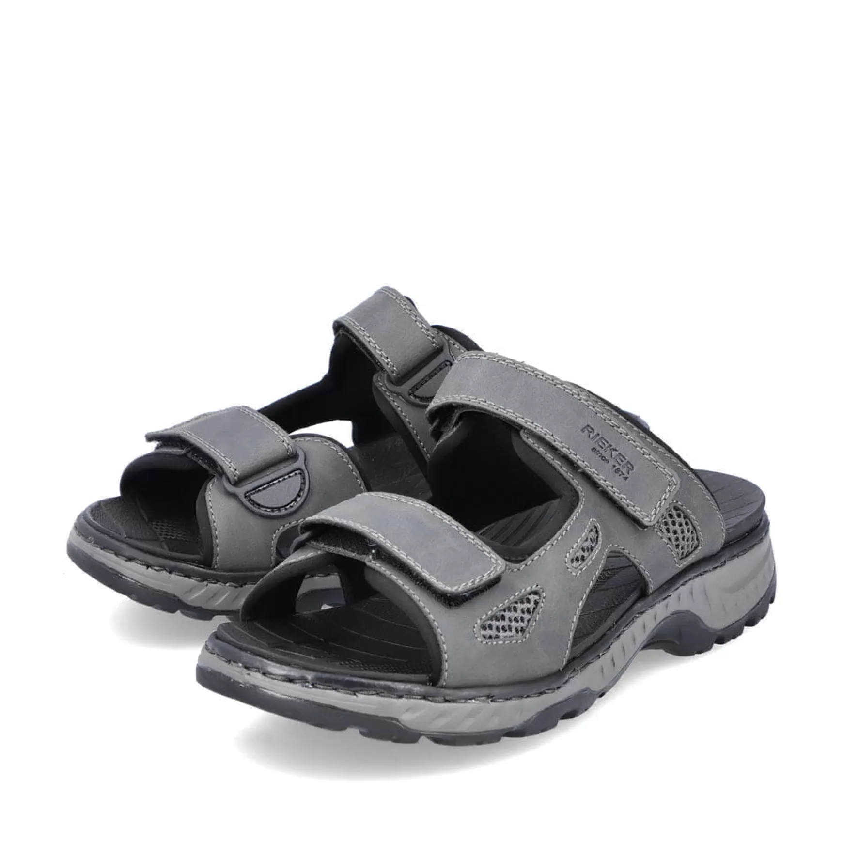 Men'S Mules Steel Gray-Rieker Best