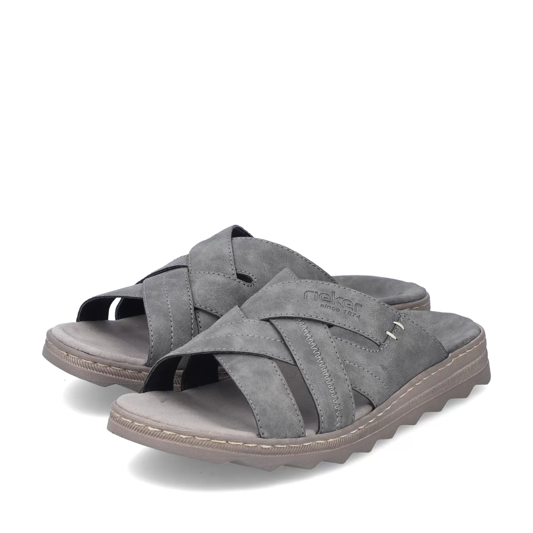 Men'S Mules Stone Gray-Rieker New