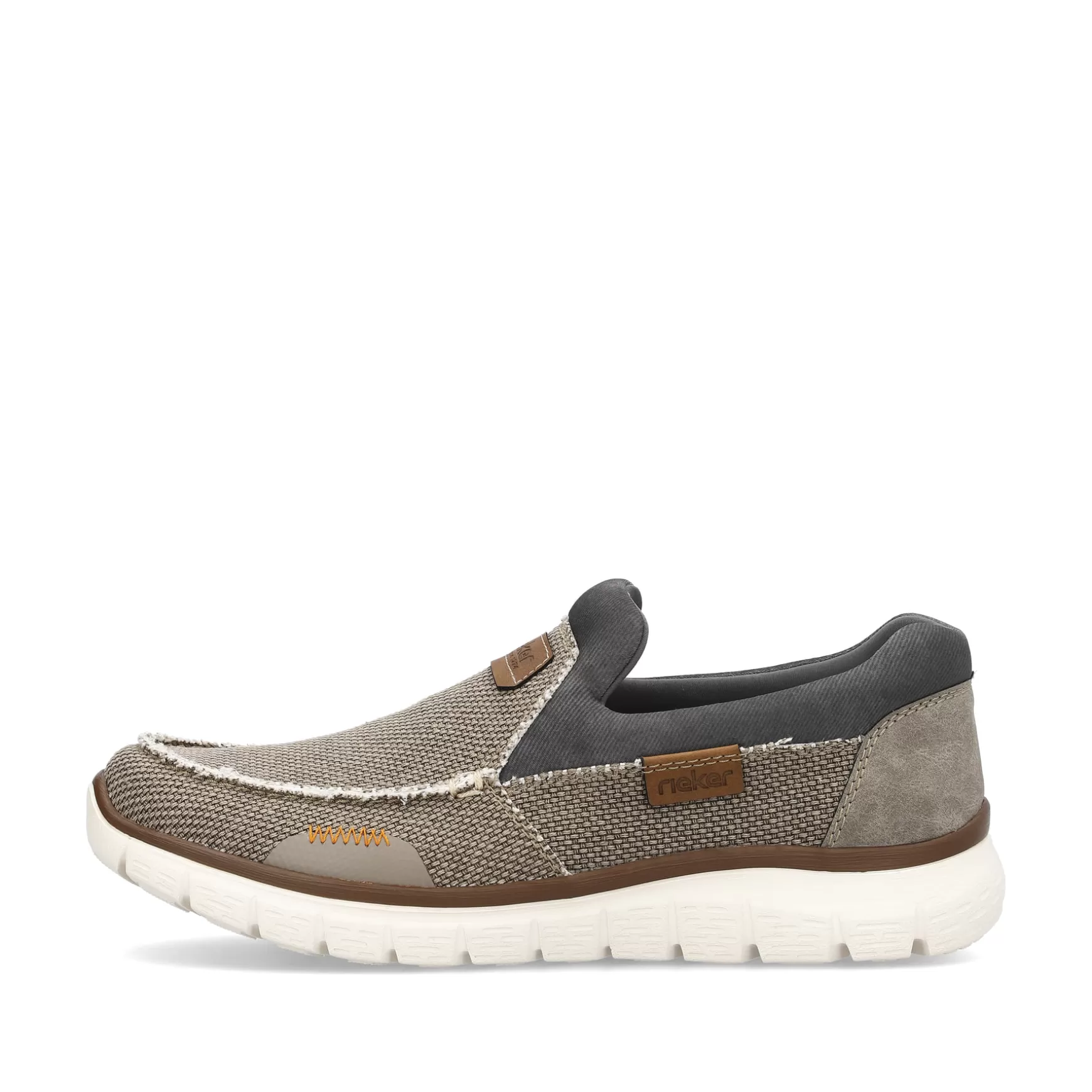 Men'S Slippers Beige-Gray-Rieker Clearance