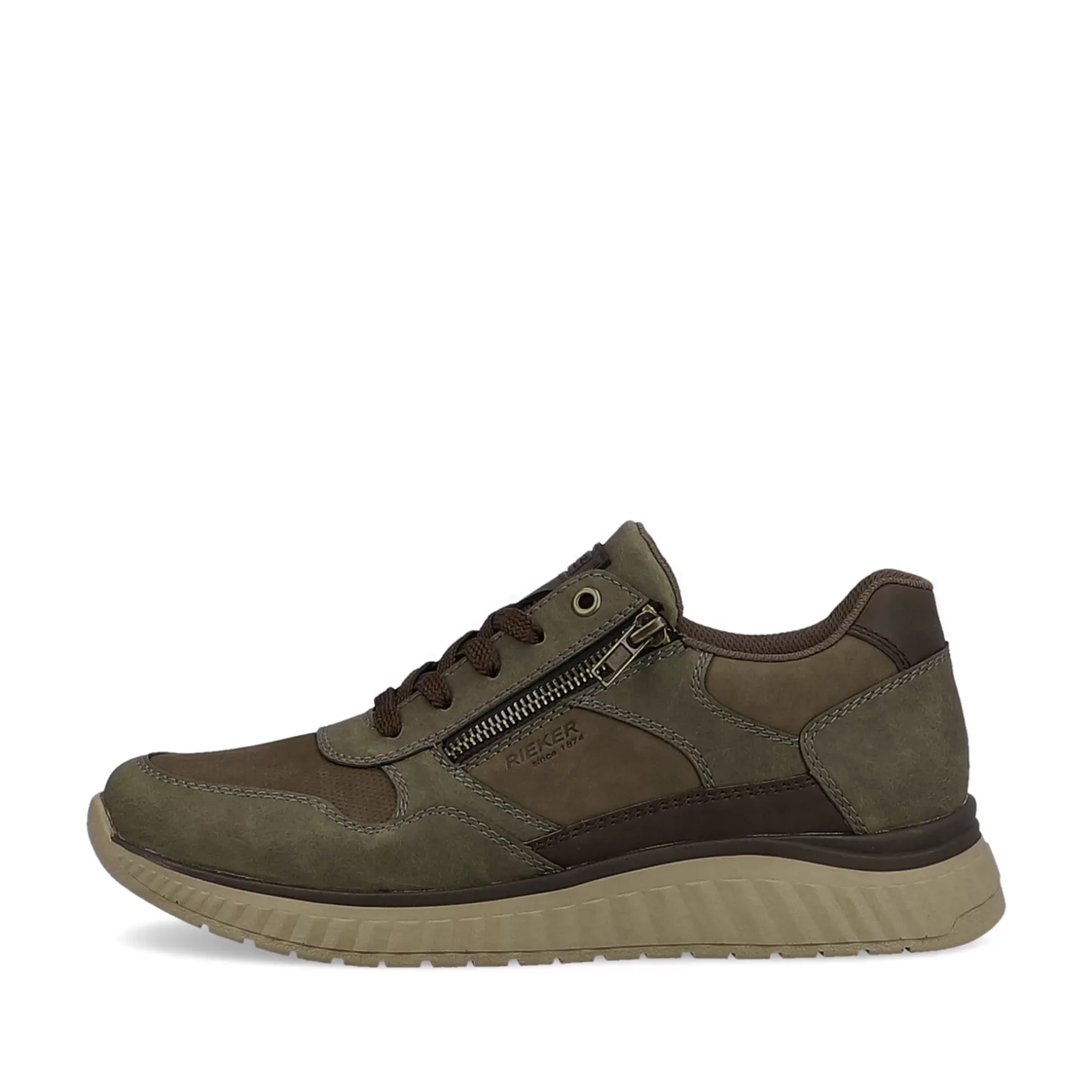 Men'S Sneaker Low Army Green-Olive Brown-Rieker Cheap