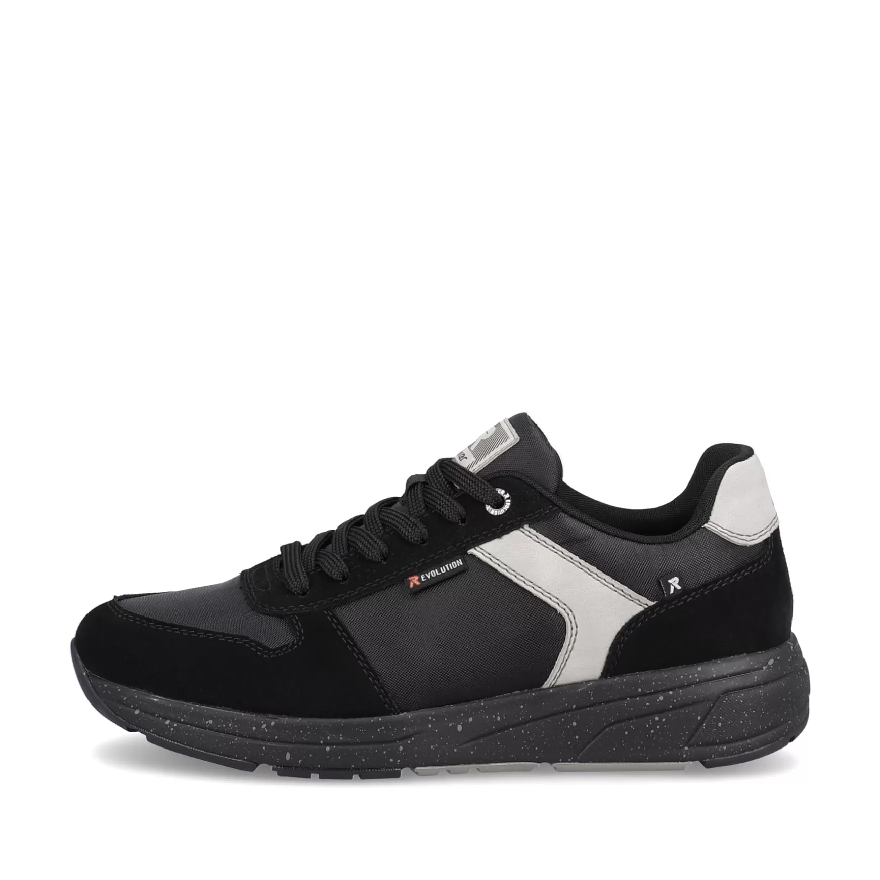 Men'S Sneaker Low Carbon-Black Silver-Grey-Rieker Clearance