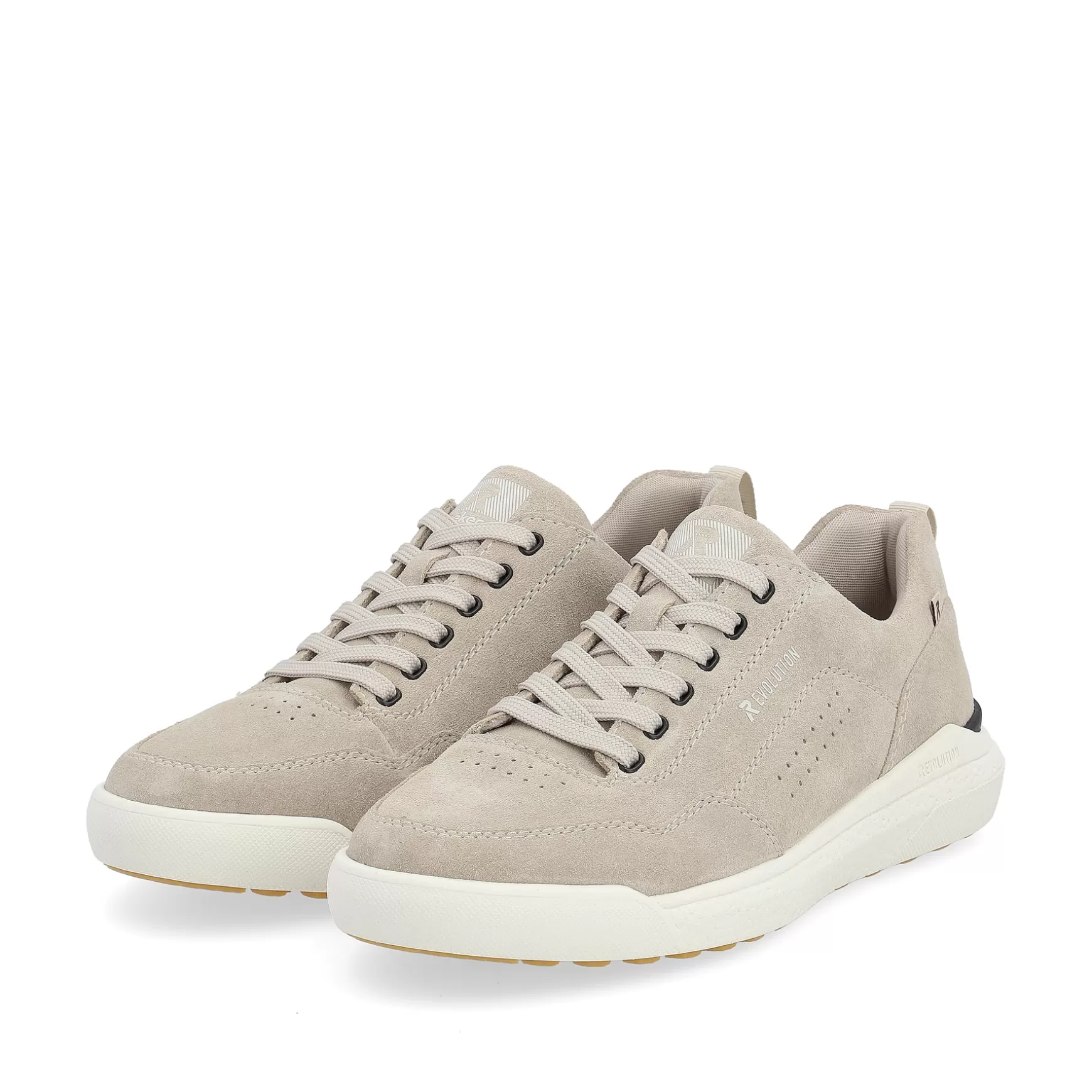 Men'S Sneaker Low Light Beige-Rieker Fashion