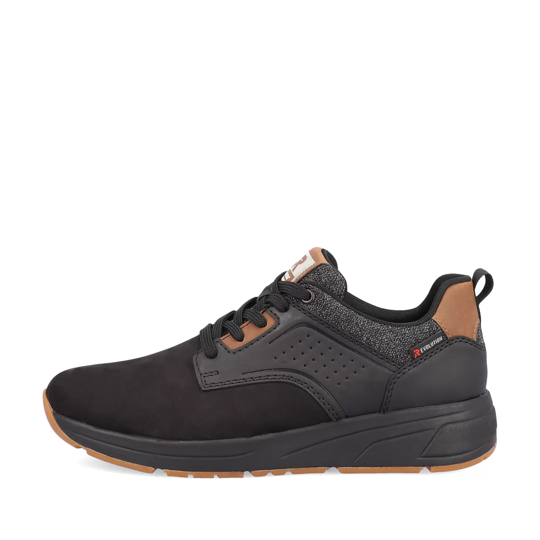 Men'S Sneaker Low Night-Black Wood-Brown-Rieker Fashion