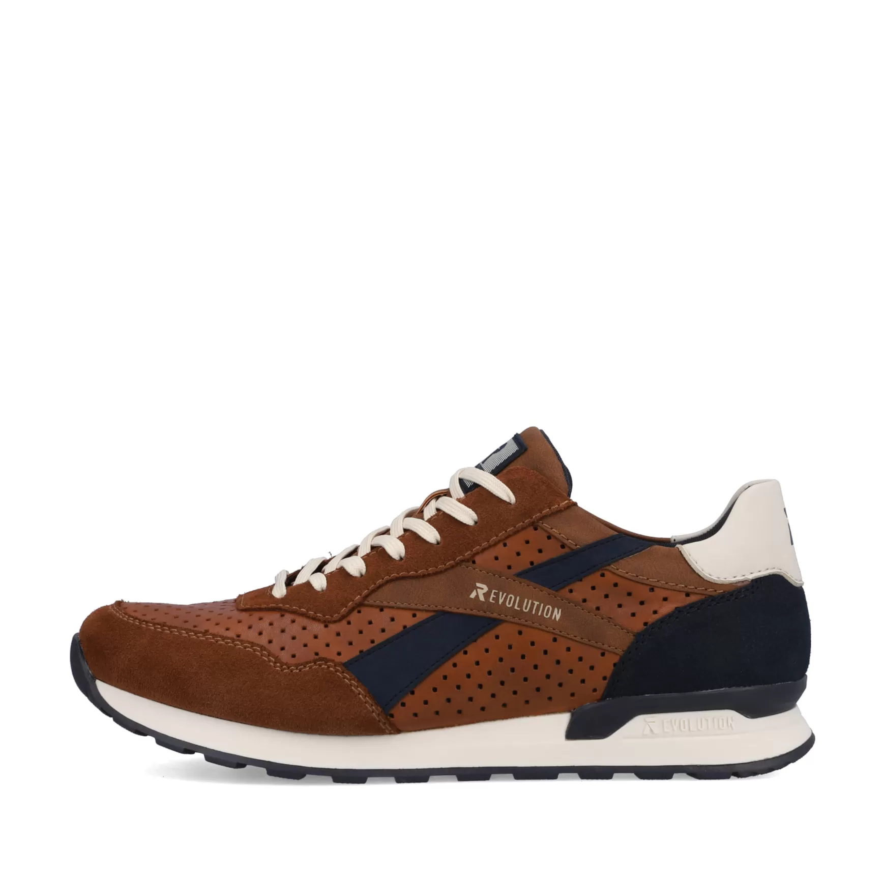 Men'S Sneaker Low Nut-Brown Ocean-Blue-Rieker Sale