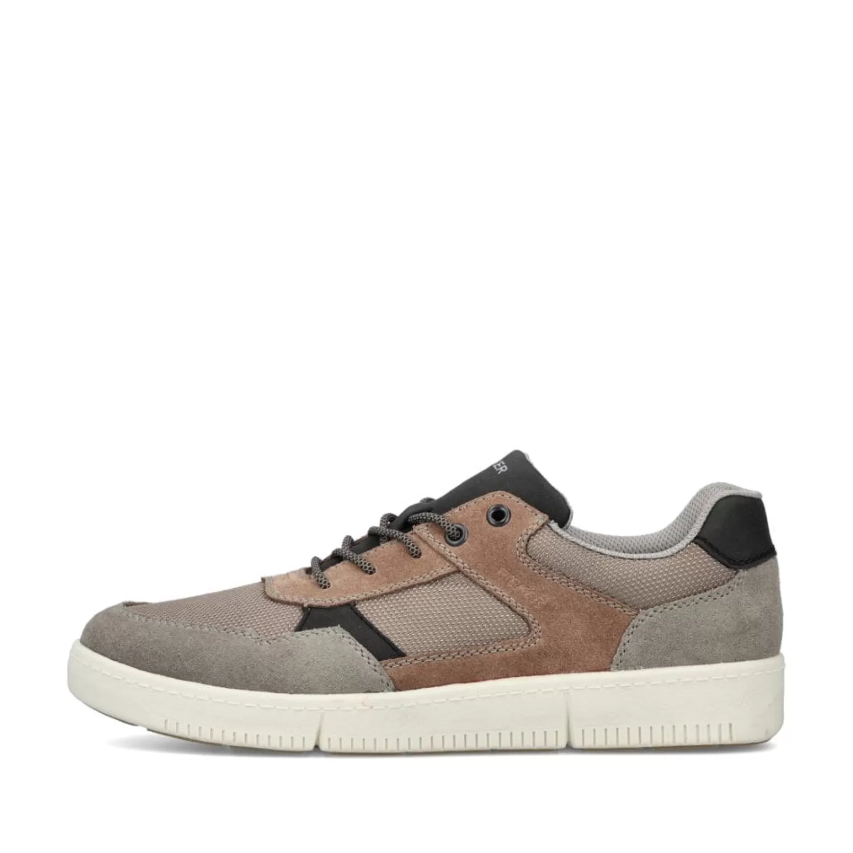 Men'S Sneaker Low Platinum Gray-Nut Brown-Rieker Clearance