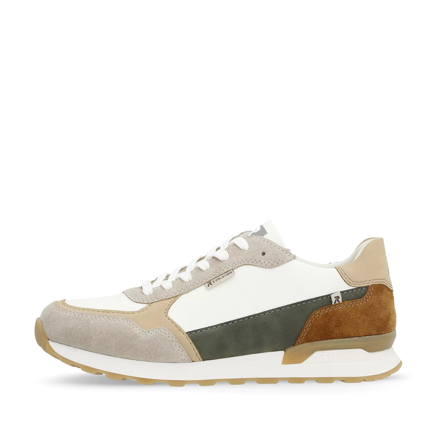 Men'S Sneaker Low Sand-Beige Swan-White-Rieker Discount