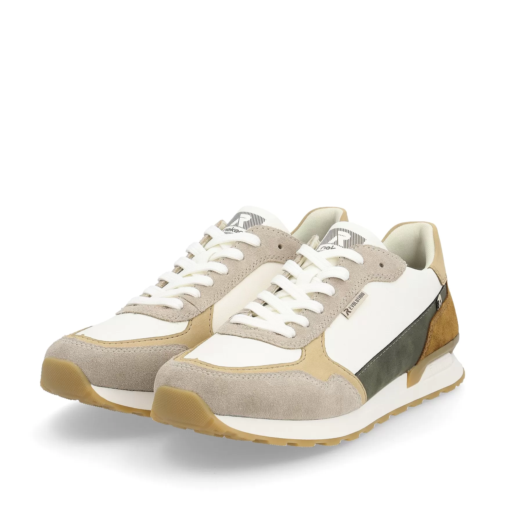 Men'S Sneaker Low Sand-Beige Swan-White-Rieker Discount