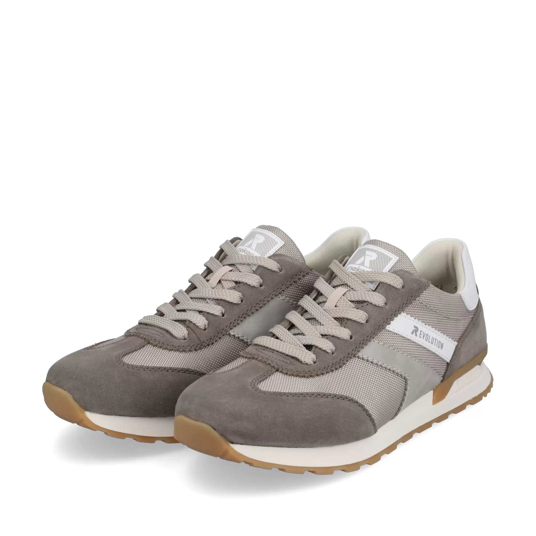 Men'S Sneaker Low Shadow-Grey Clay-Beige-Rieker New