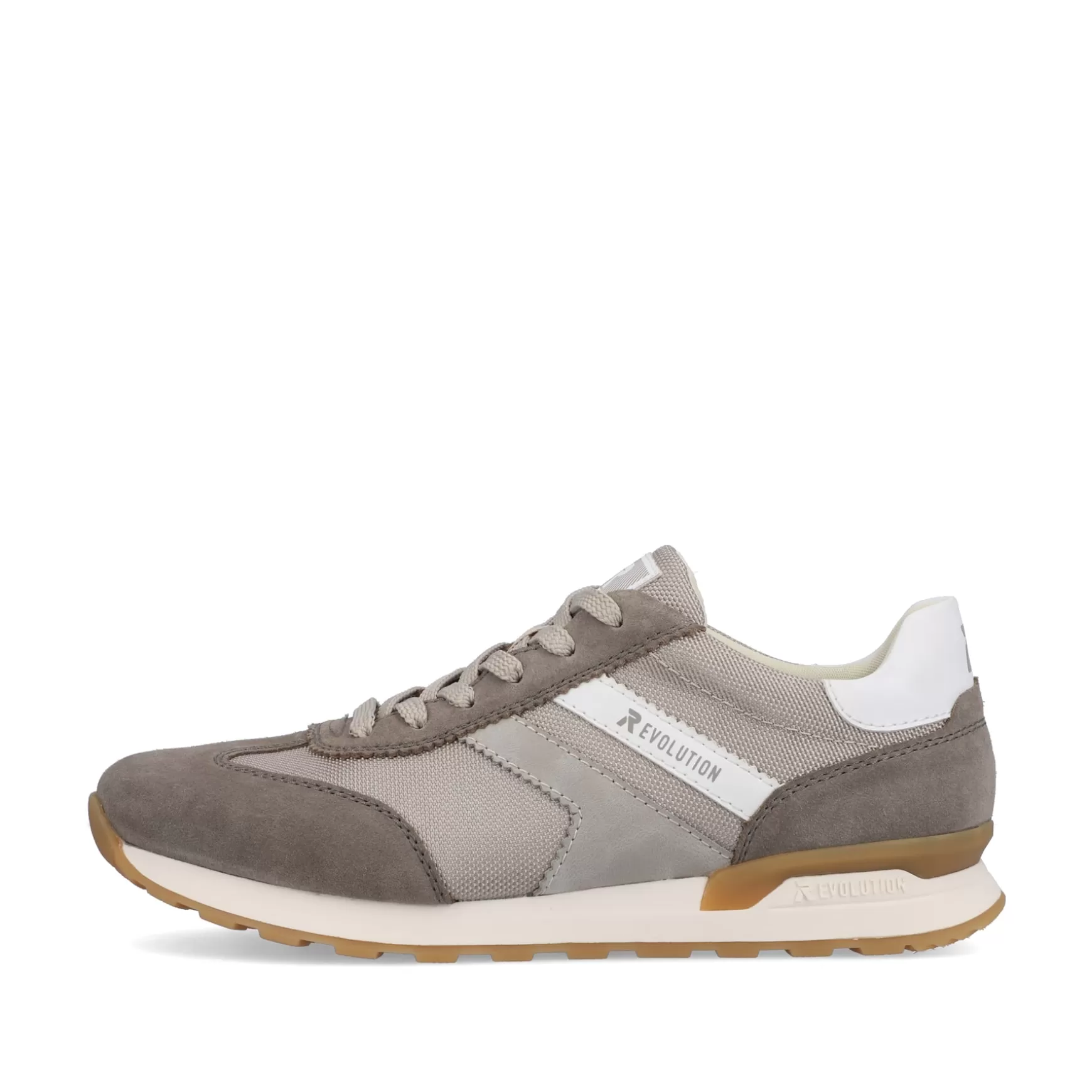 Men'S Sneaker Low Shadow-Grey Clay-Beige-Rieker New