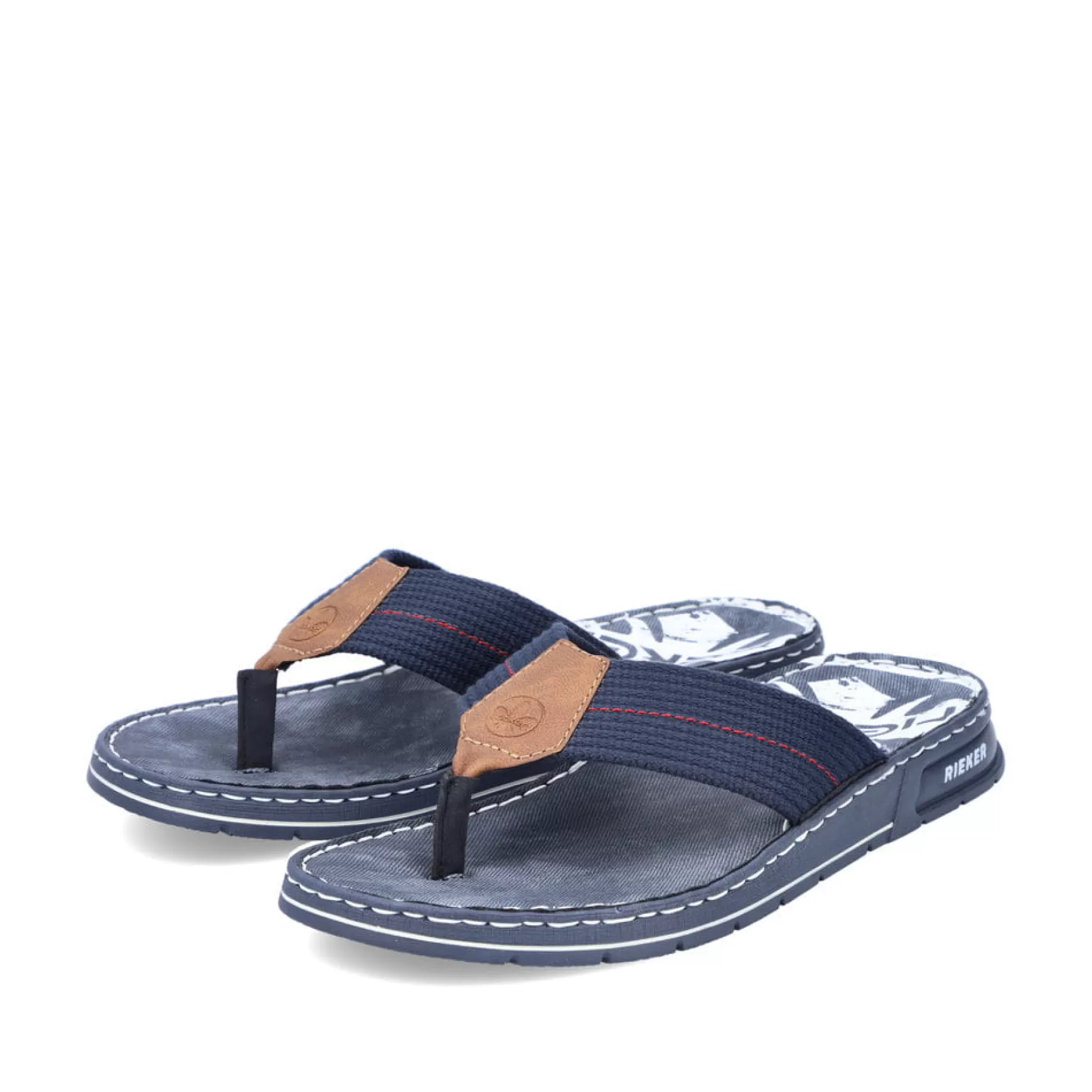 Men'S Toe Separator Navy Blue-Brown-Rieker Outlet