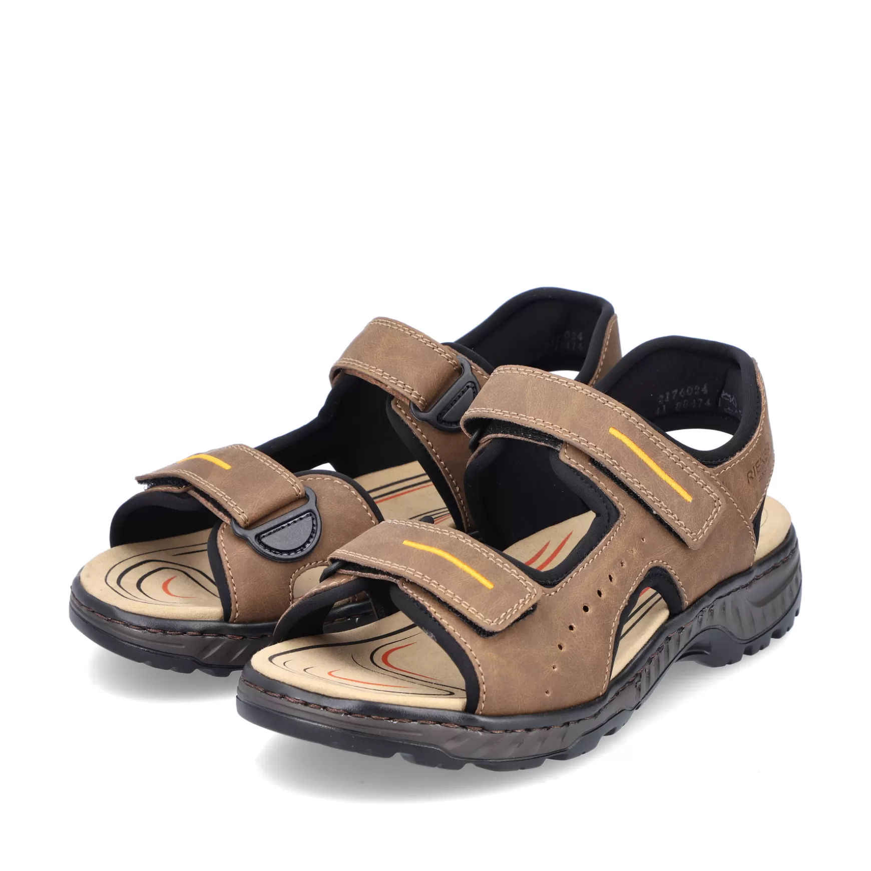 Men'S Trekking Sandals Coffee Brown-Rieker New