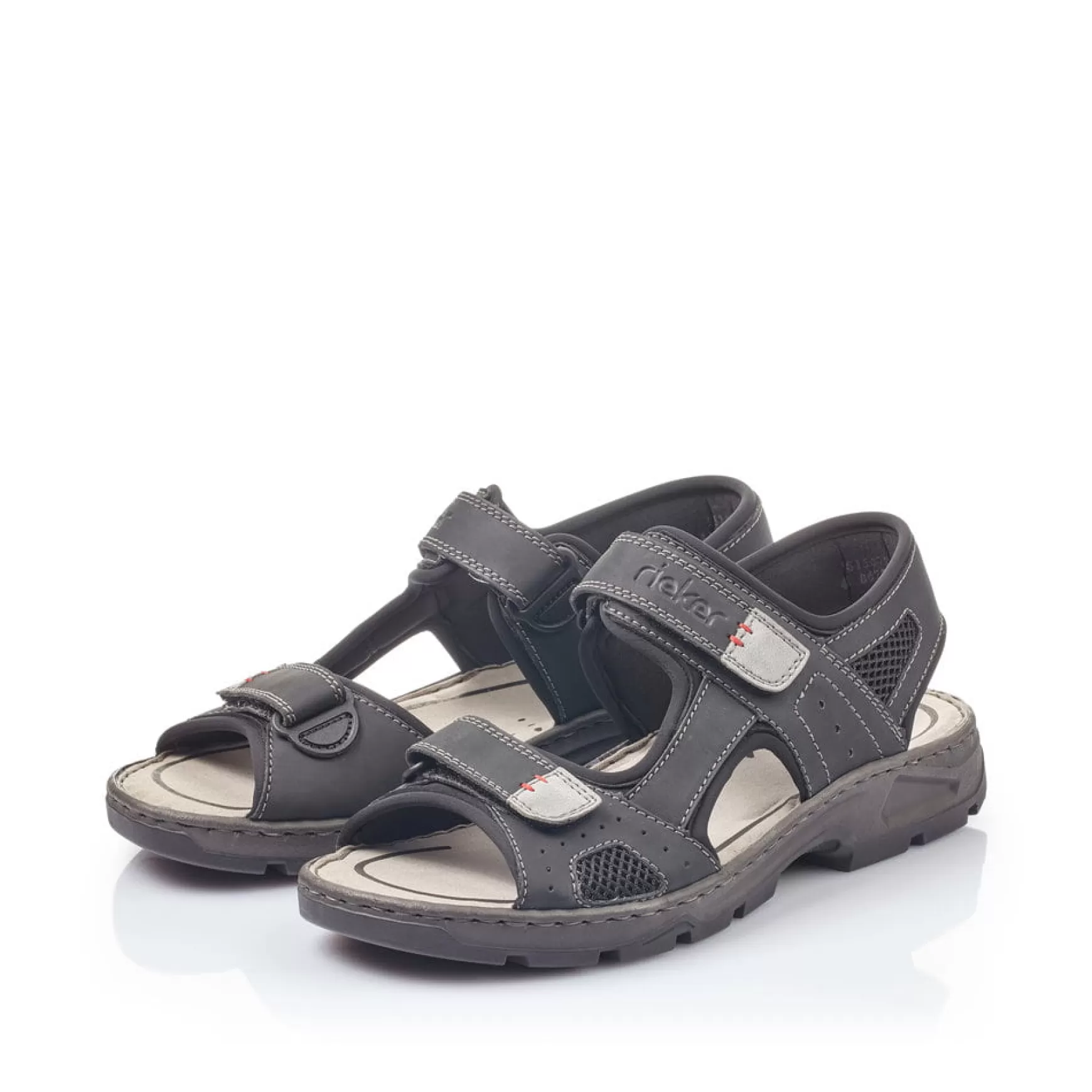 Men'S Trekking Sandals Graphite Black-Rieker Clearance