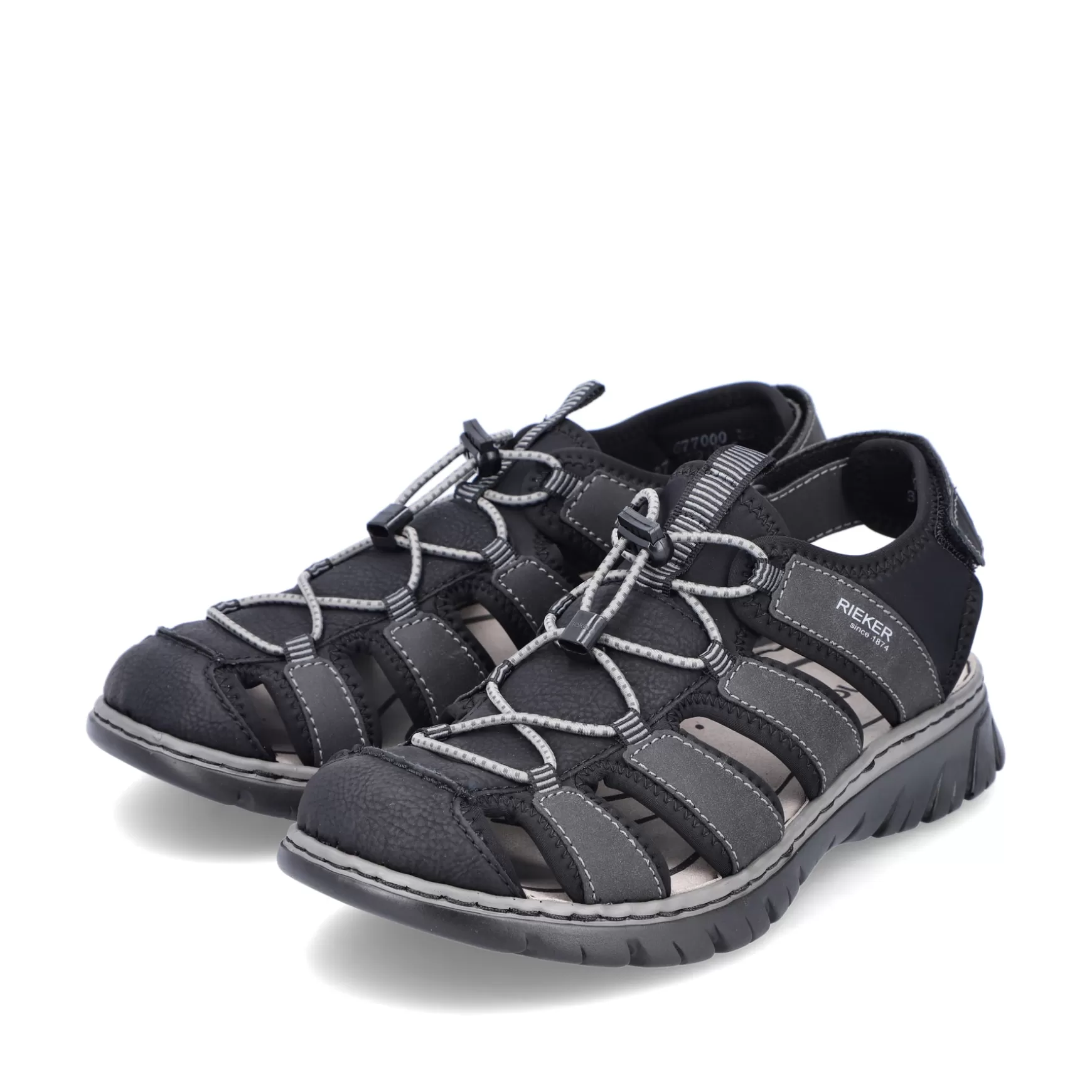 Men'S Trekking Sandals Graphite Black-Rieker Outlet