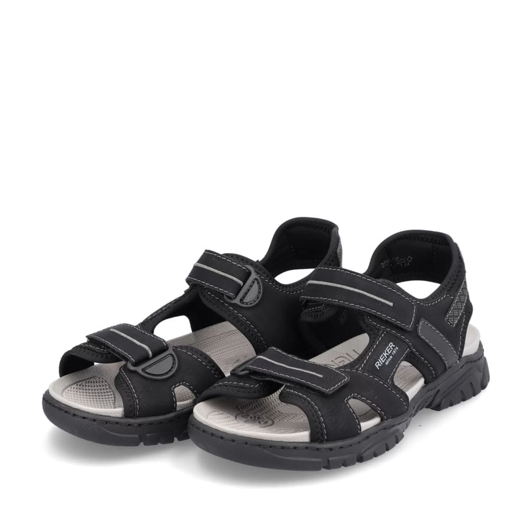 Men'S Trekking Sandals Jet Black-Rieker Flash Sale