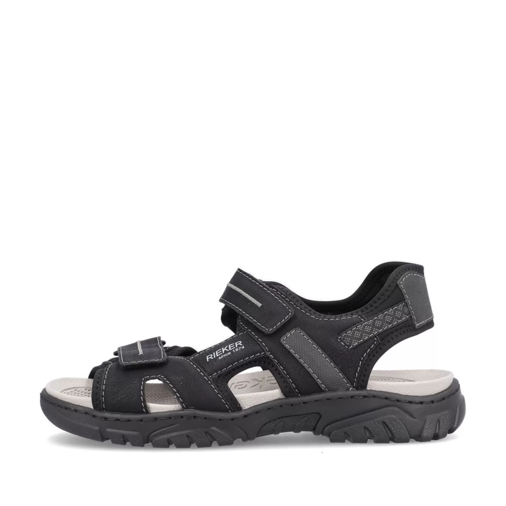 Men'S Trekking Sandals Jet Black-Rieker Flash Sale