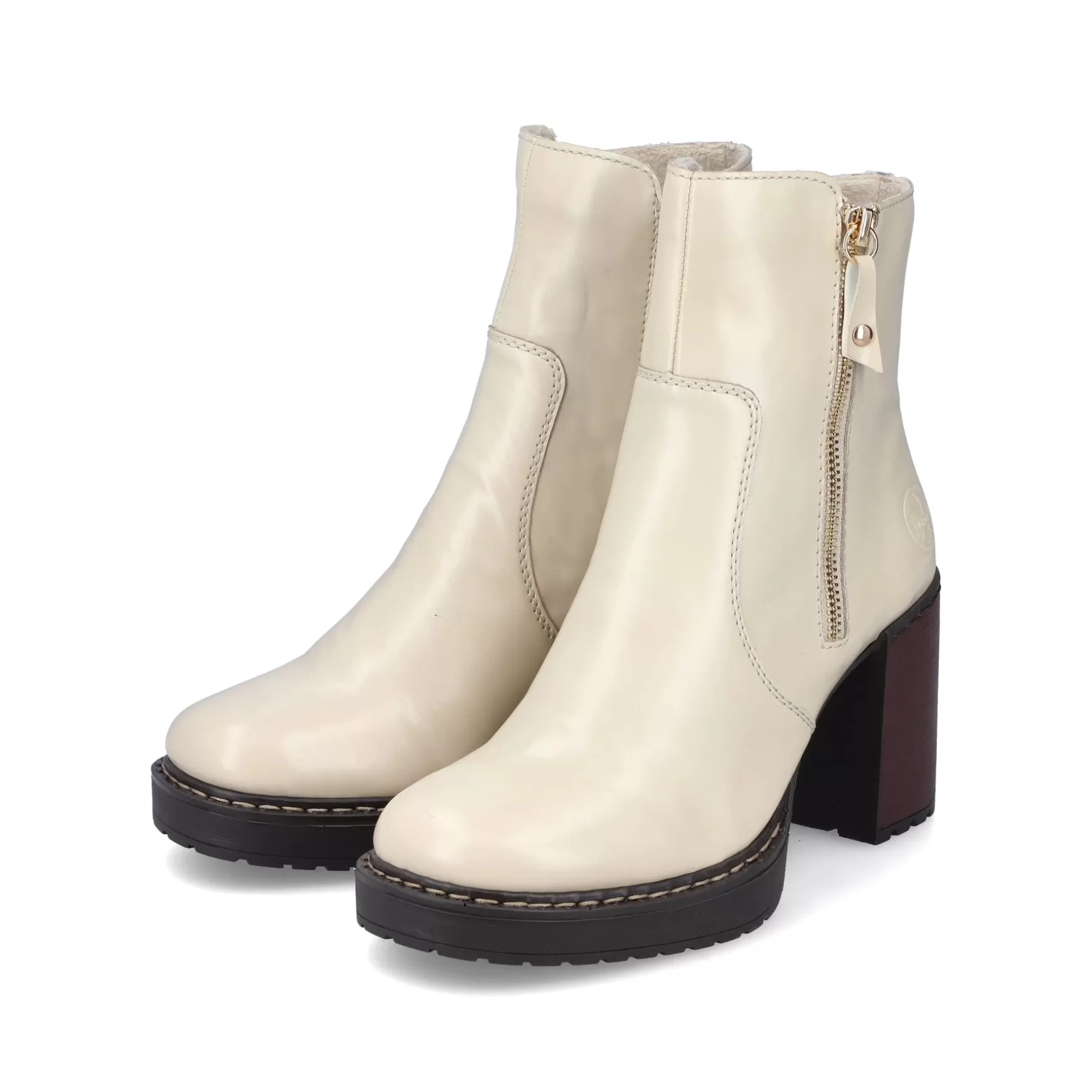 Women'S Ankle Boots Vanilla Beige-Black-Rieker Shop