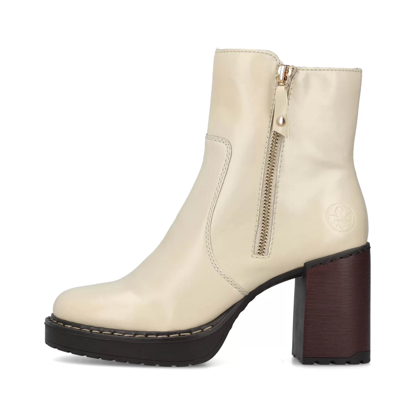 Women'S Ankle Boots Vanilla Beige-Black-Rieker Shop